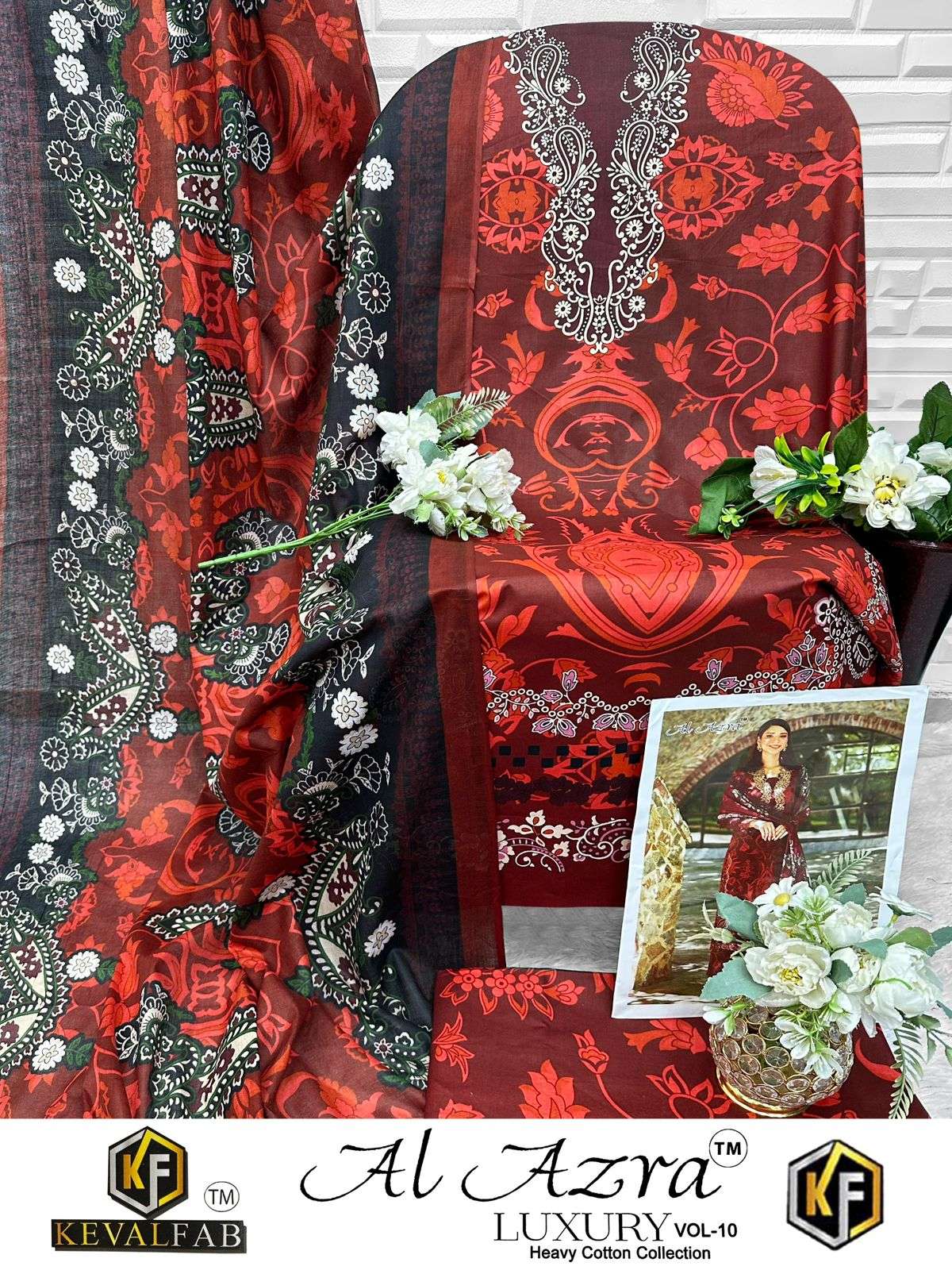 KEVAL FAB AL AZARA VOL 10 COTTON DIGITAL PRINT SALWAR SUIT	