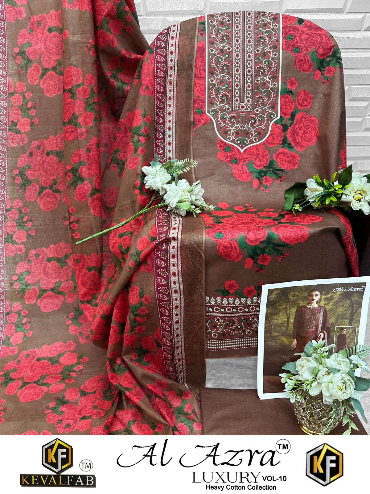 KEVAL FAB AL AZARA VOL 10 COTTON DIGITAL PRINT SALWAR SUIT	
