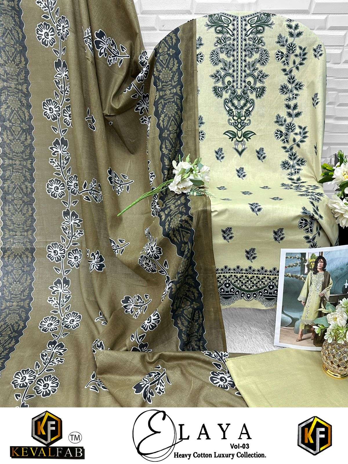 KEVAL FAB ELAYA VOL 3 LAWN COTTON DIGITAL PRINT SALWAR SUIT