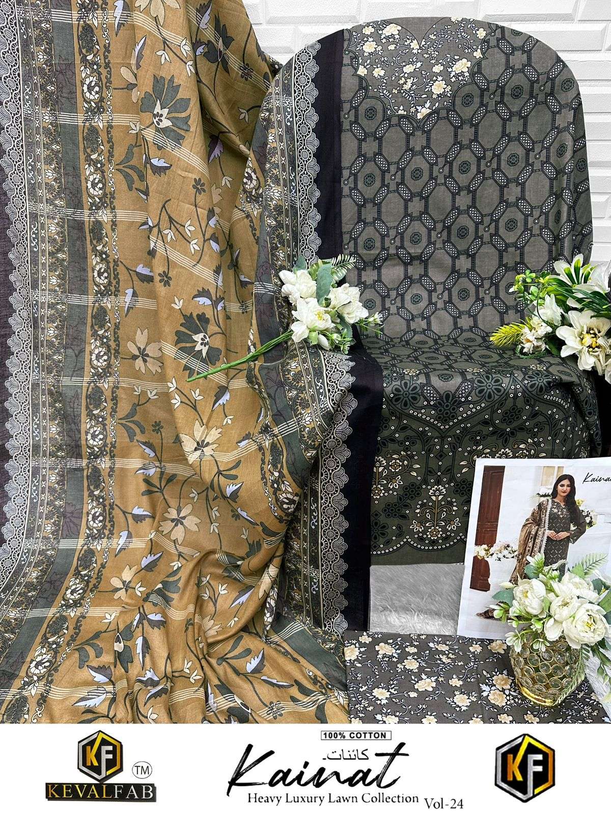 KEVAL FAB KAINAT VOL  24 COTTON DIGITAL PRINT SALWAR SUIT