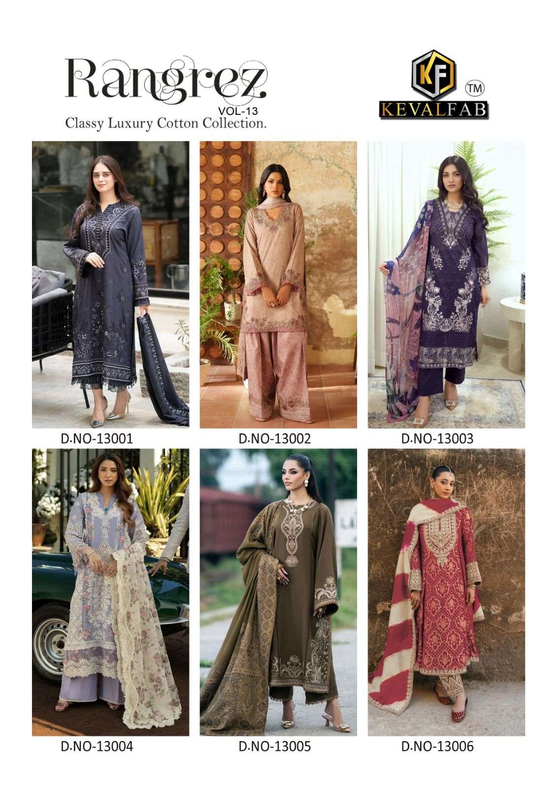 KEVAL FAB RANGREZ VOL 13 COTTON DIGITAL PRINTS SALWAR SUIT	