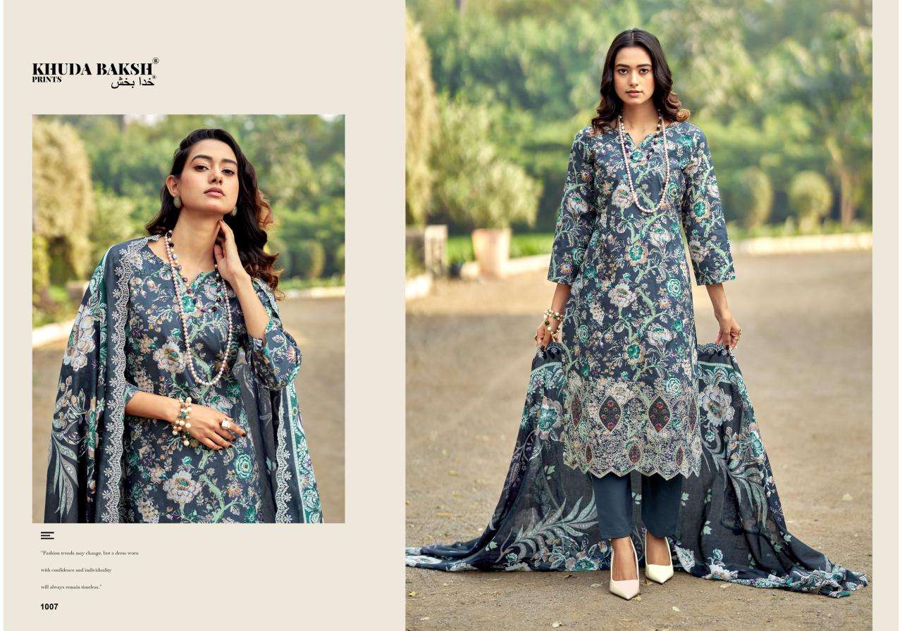 KHUDHA BAKSH PRINTS DASTAAN E JASHAN LAWN COTTON DIGITAL PRINT WITH FANCY WORK SUIT