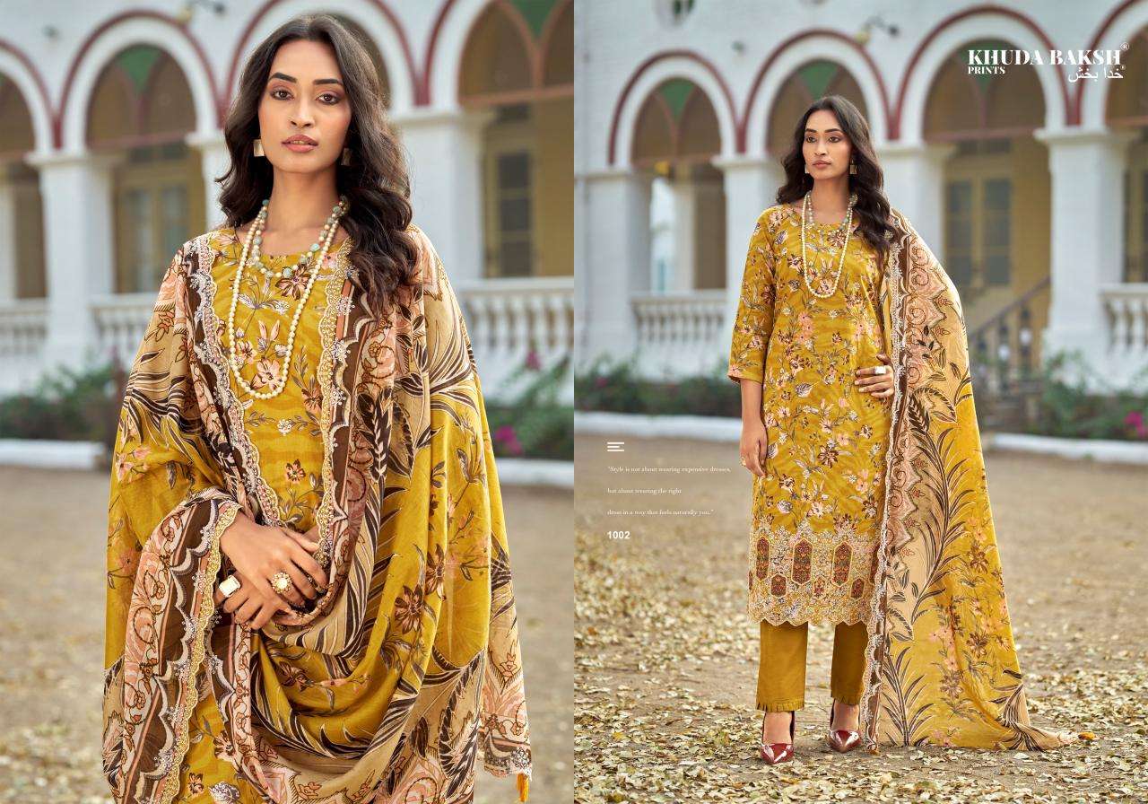 KHUDHA BAKSH PRINTS DASTAAN E JASHAN LAWN COTTON DIGITAL PRINT WITH FANCY WORK SUIT