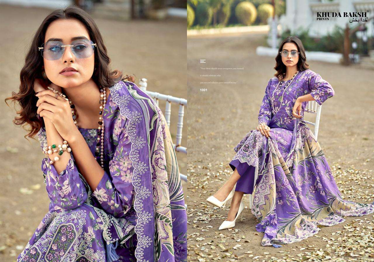 KHUDHA BAKSH PRINTS DASTAAN E JASHAN LAWN COTTON DIGITAL PRINT WITH FANCY WORK SUIT