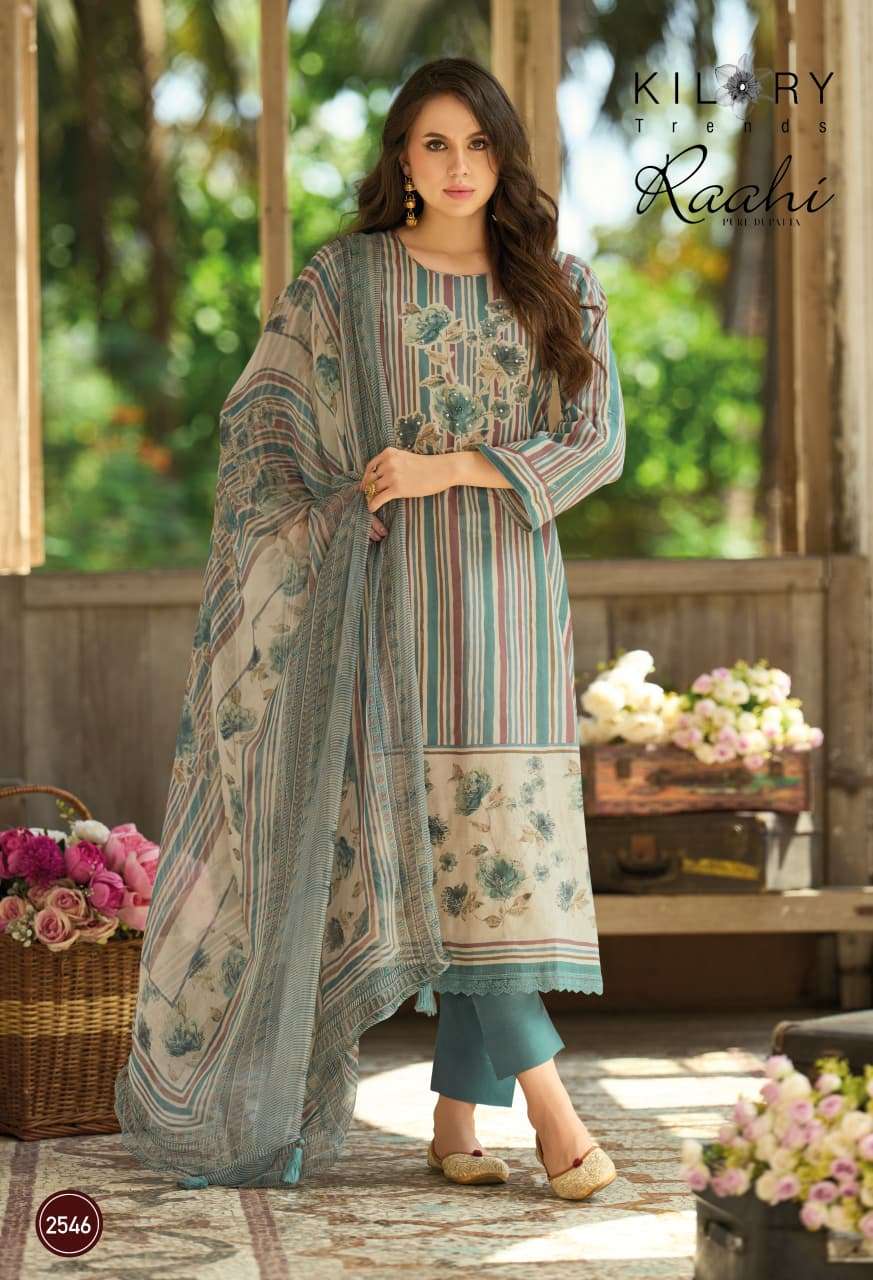 KILORY TRENDS RAAHI LAWN COTTON DIGITAL PRINT WITH EMBROIDERY WORK SUIT