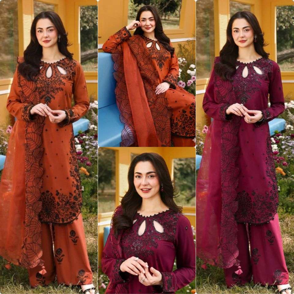 LADY LOOK 041 SATIN DESIGNER WORK PARTY WEAR PAKISTANI STYLE SUIT