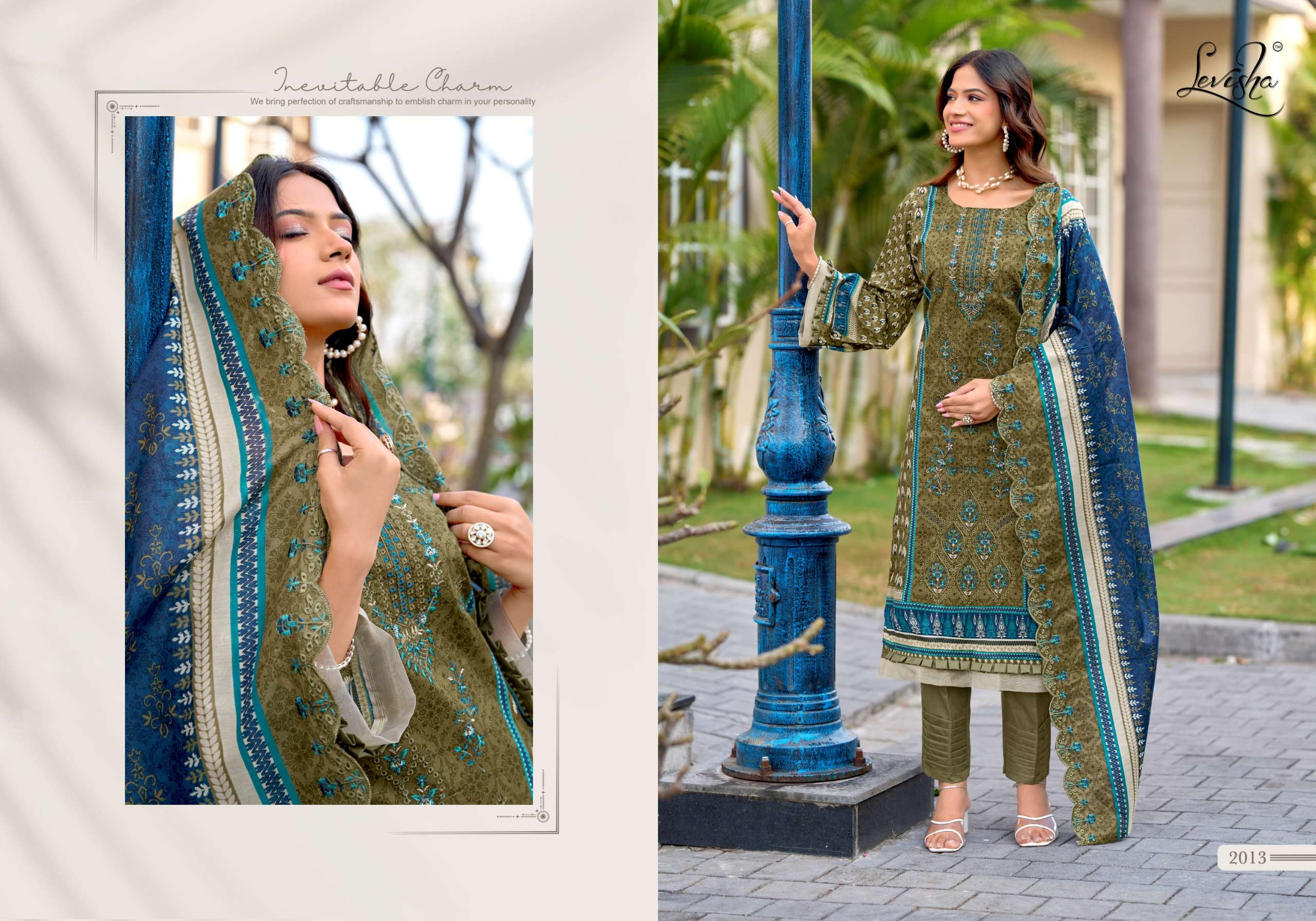 LEVISHA MADHUBALA VOL 14 LAWN COTTON DIGITAL PRINT WITH FANCY WORK SUIT
