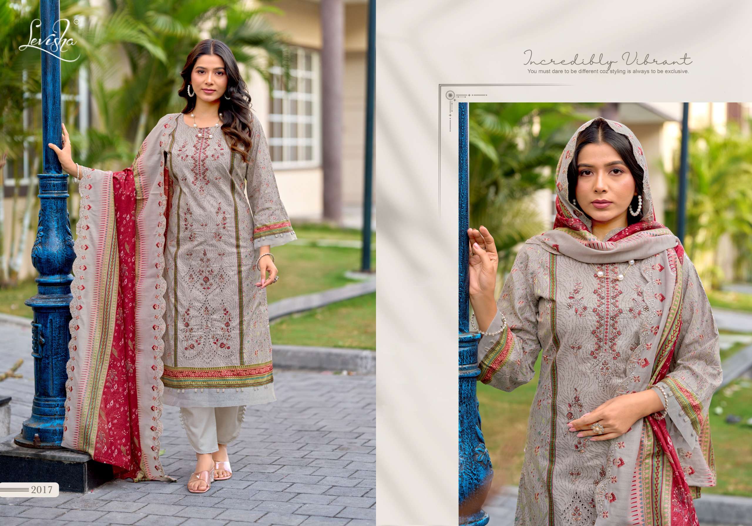 LEVISHA MADHUBALA VOL 14 LAWN COTTON DIGITAL PRINT WITH FANCY WORK SUIT