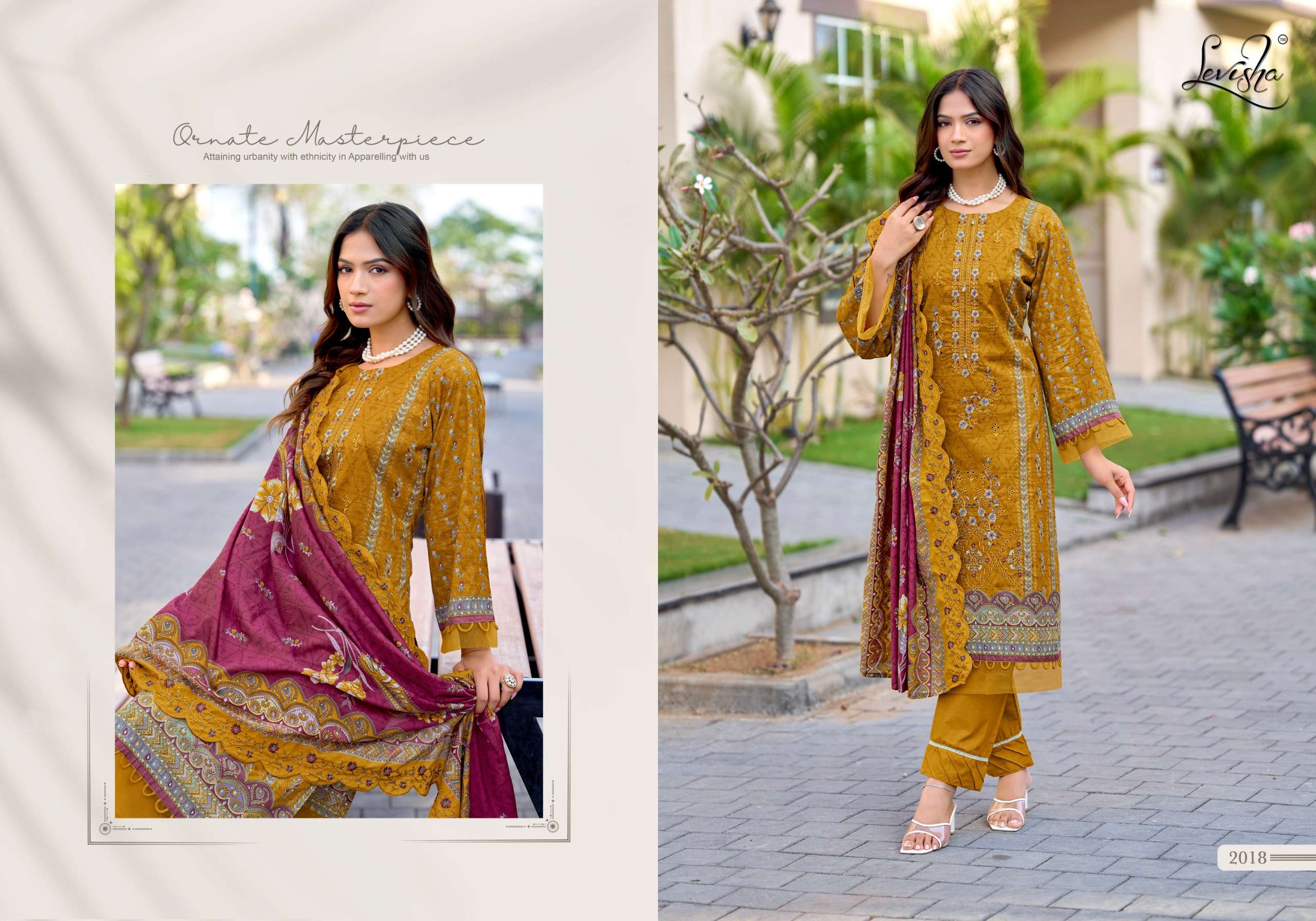 LEVISHA MADHUBALA VOL 14 LAWN COTTON DIGITAL PRINT WITH FANCY WORK SUIT