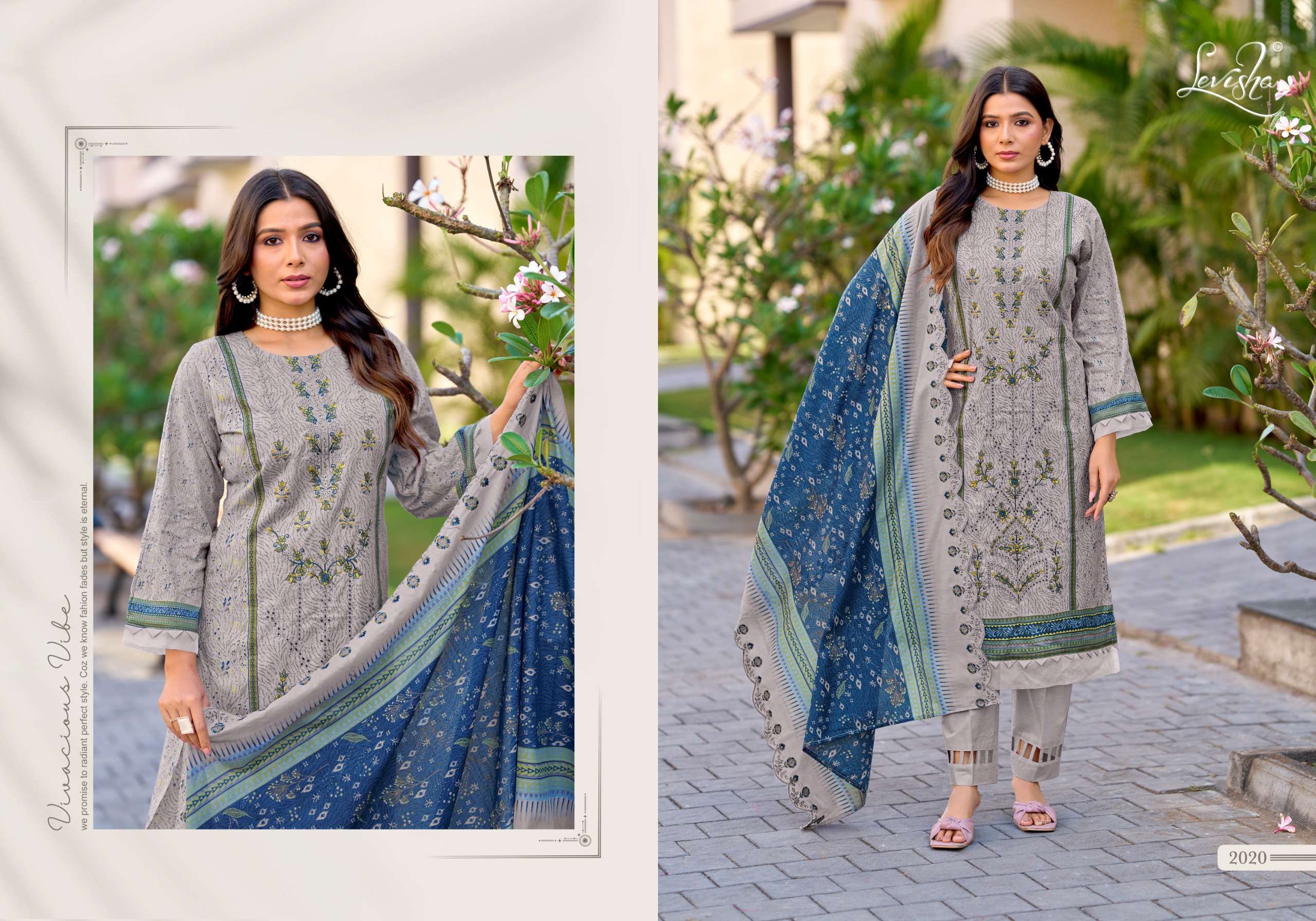 LEVISHA MADHUBALA VOL 14 LAWN COTTON DIGITAL PRINT WITH FANCY WORK SUIT