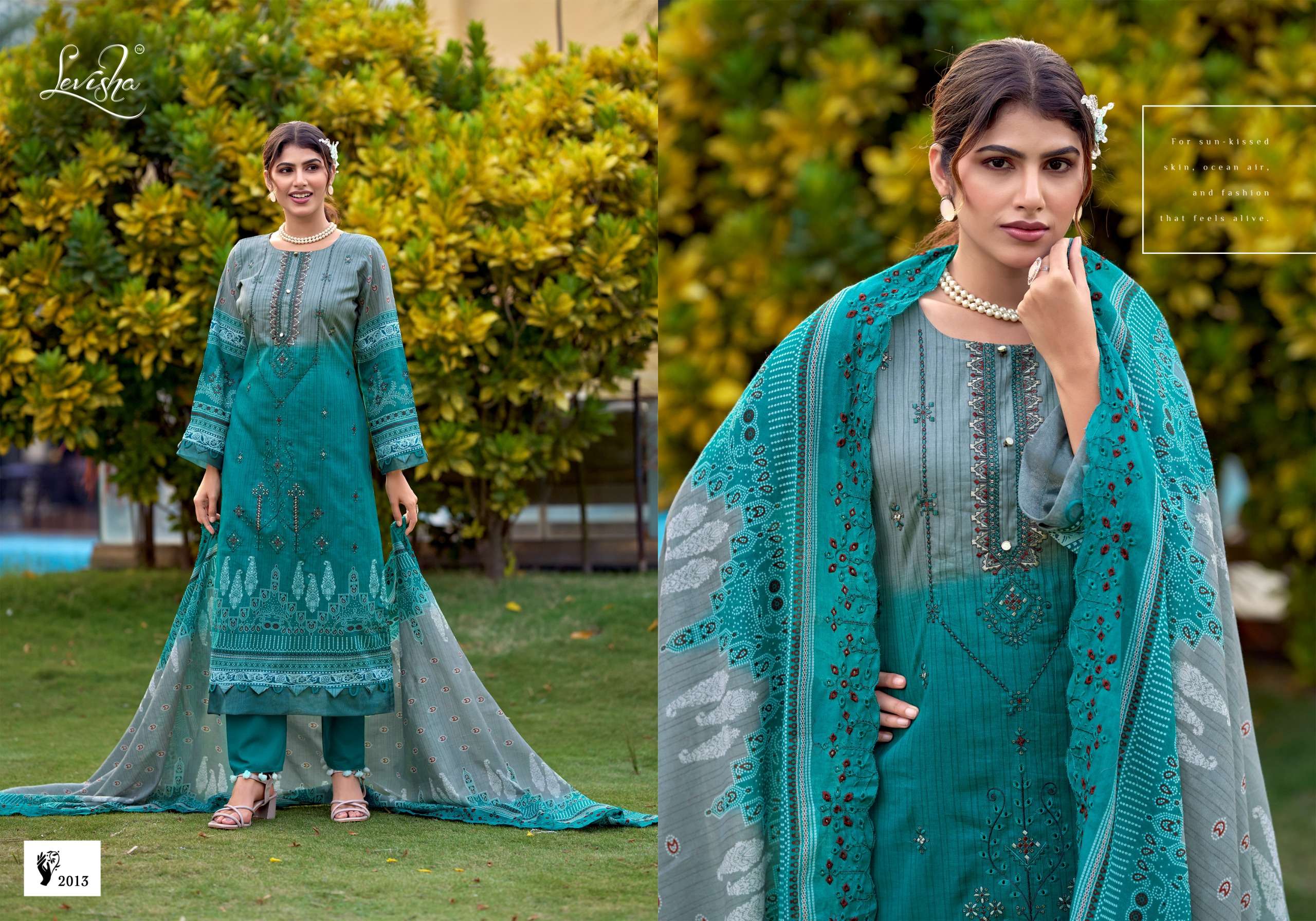 LEVISHA MADHUBALA VOL 15 LAWN COTTON DIGITAL PRINT WITH FANCY EMBROIDERY WORK SUIT