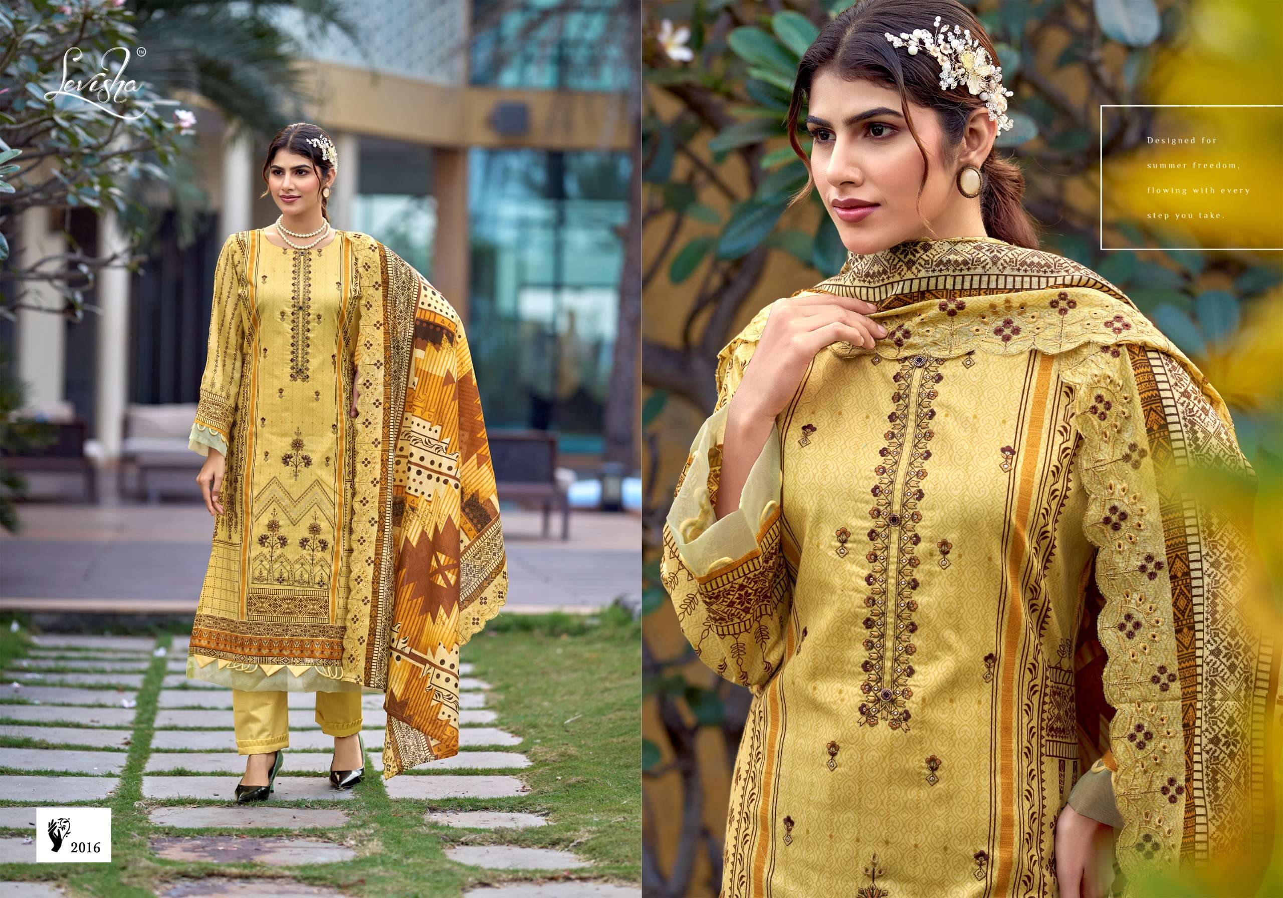 LEVISHA MADHUBALA VOL 15 LAWN COTTON DIGITAL PRINT WITH FANCY EMBROIDERY WORK SUIT