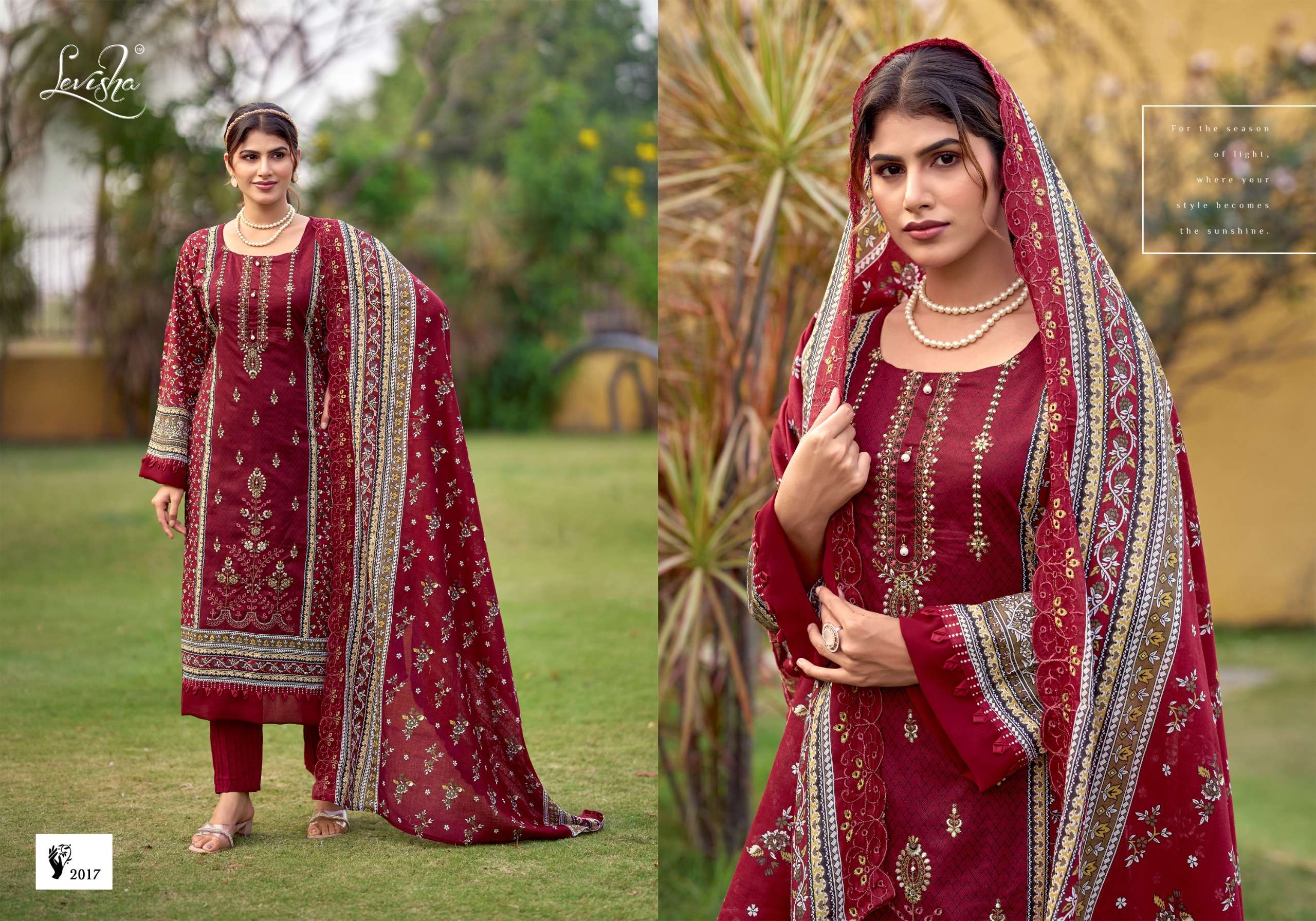 LEVISHA MADHUBALA VOL 15 LAWN COTTON DIGITAL PRINT WITH FANCY EMBROIDERY WORK SUIT