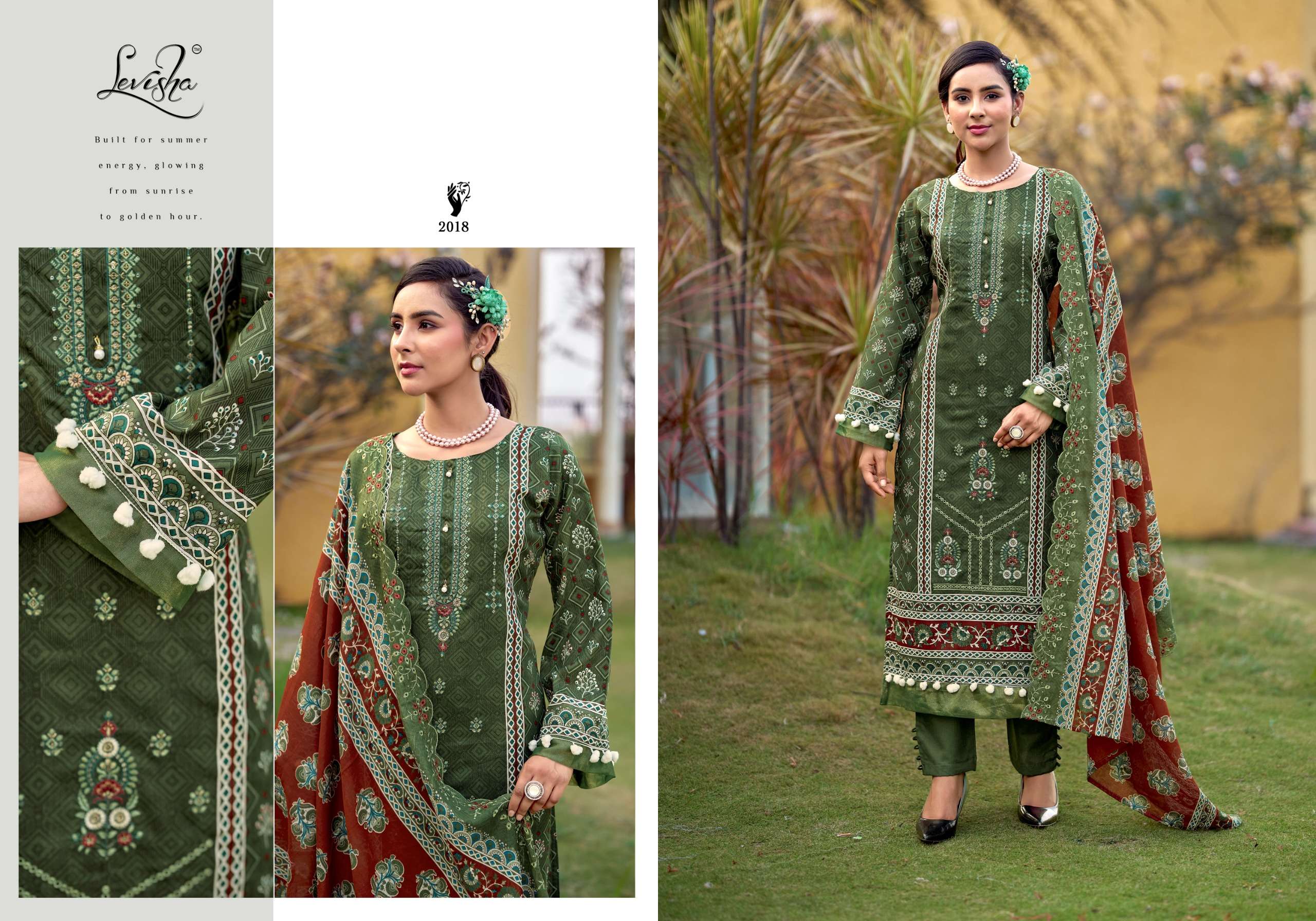 LEVISHA MADHUBALA VOL 15 LAWN COTTON DIGITAL PRINT WITH FANCY EMBROIDERY WORK SUIT