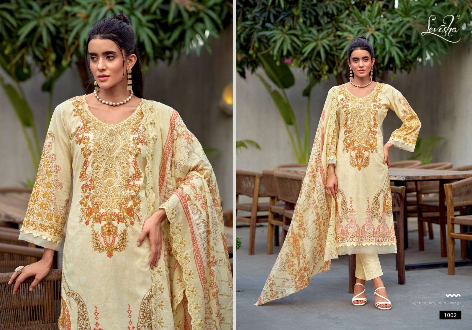 LEVISHA NEEDAL WONDER NX VOL 2 LAWN COTTON DIGITAL PRINT WITH FANCY WORK SUIT
