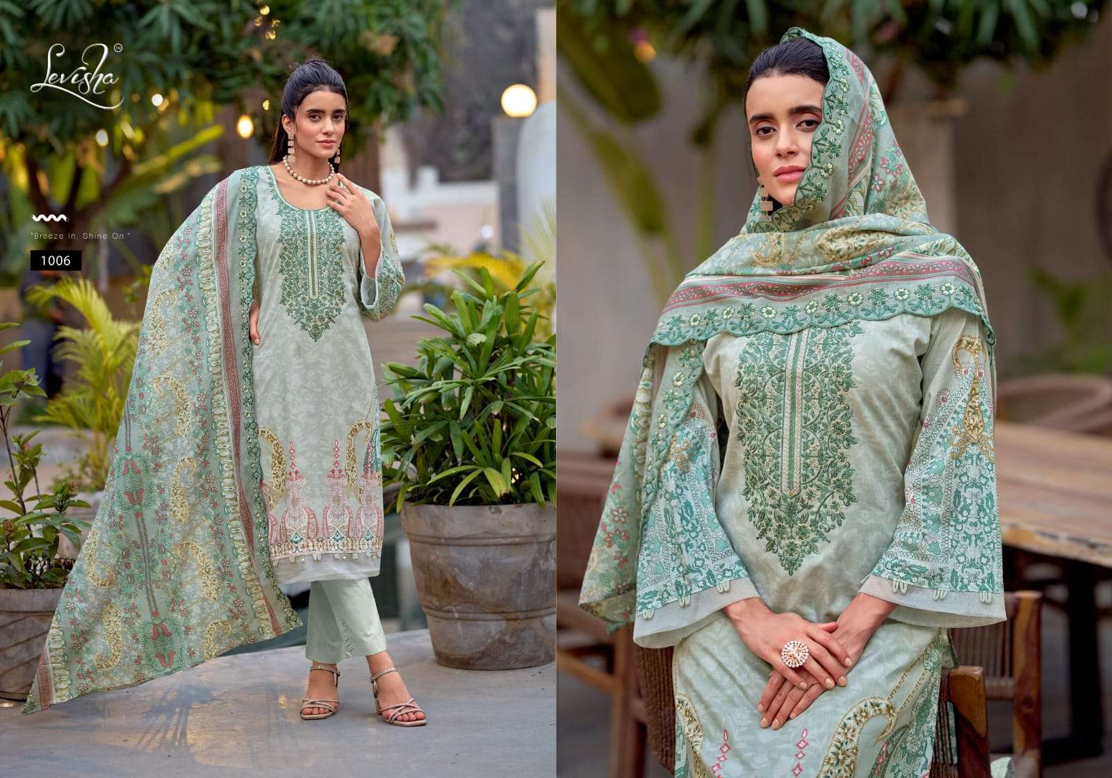 LEVISHA NEEDAL WONDER NX VOL 2 LAWN COTTON DIGITAL PRINT WITH FANCY WORK SUIT