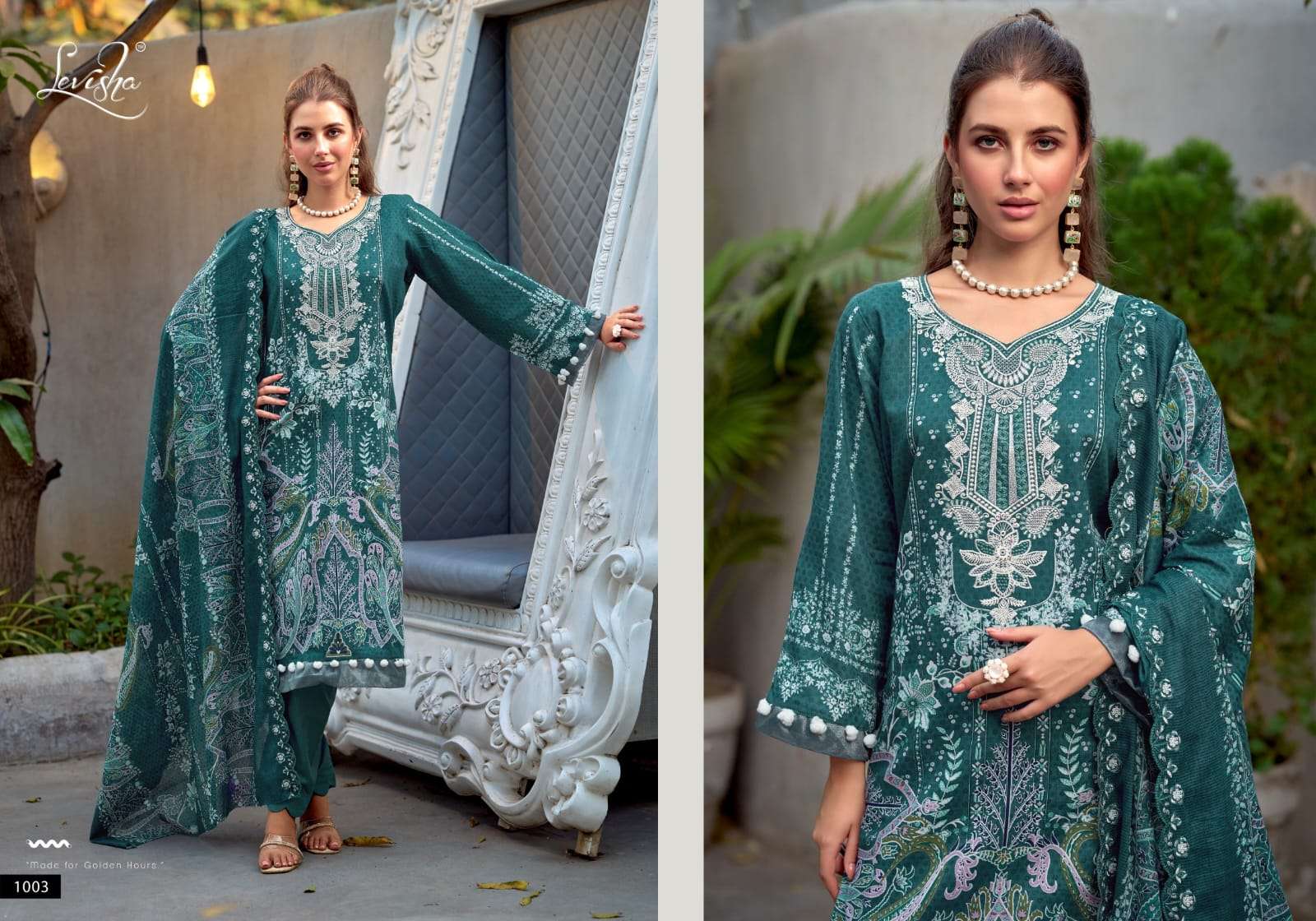 LEVISHA NEEDAL WONDER NX VOL 2 LAWN COTTON DIGITAL PRINT WITH FANCY WORK SUIT