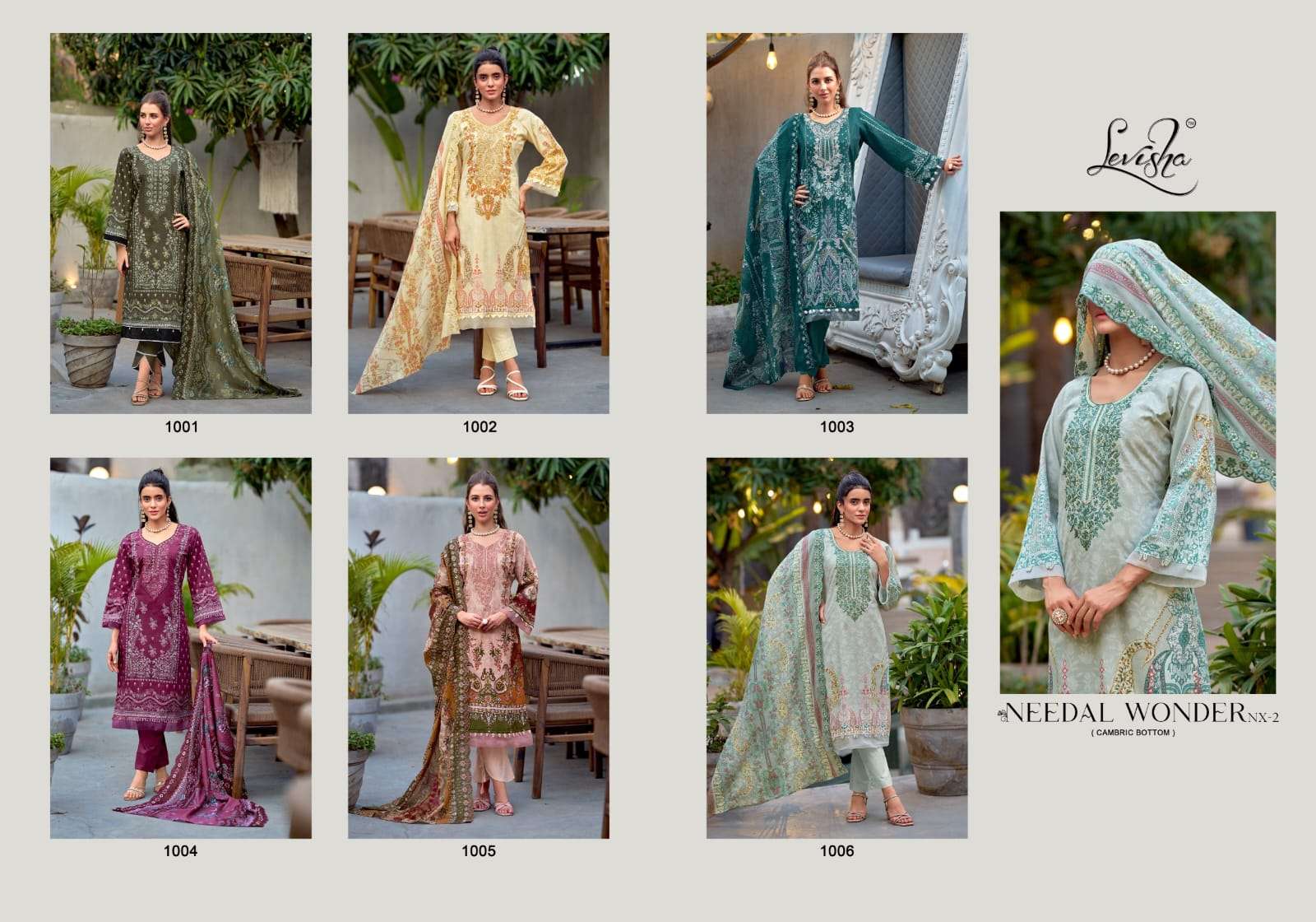 LEVISHA NEEDAL WONDER NX VOL 2 LAWN COTTON DIGITAL PRINT WITH FANCY WORK SUIT