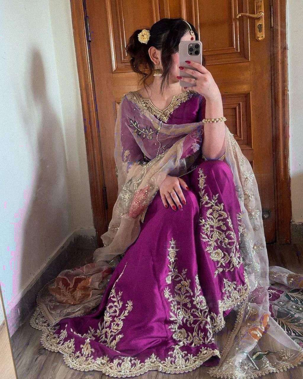 LG 1872 CHINON WITH SEQUANCE EMBROIDERY WORK GHARARA SUIT
