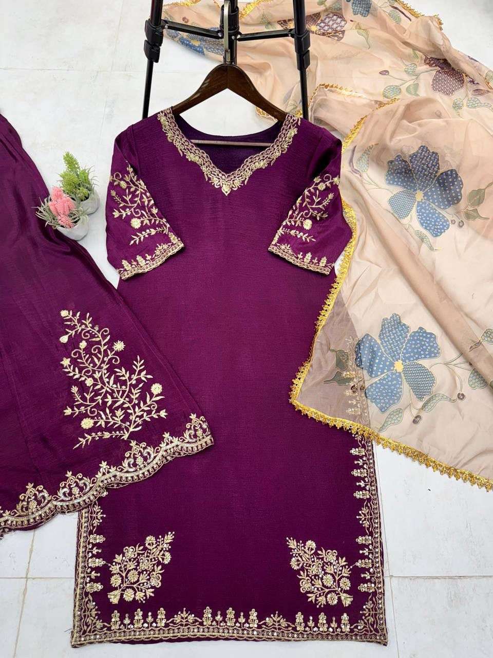 LG 1872 CHINON WITH SEQUANCE EMBROIDERY WORK GHARARA SUIT