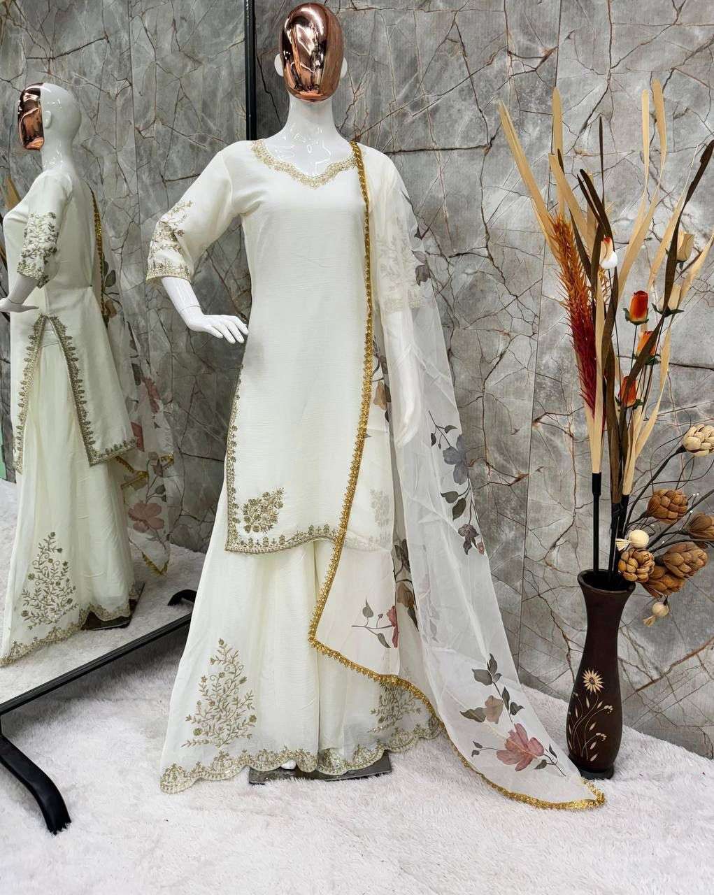 LG 1872 CHINON WITH SEQUANCE EMBROIDERY WORK GHARARA SUIT