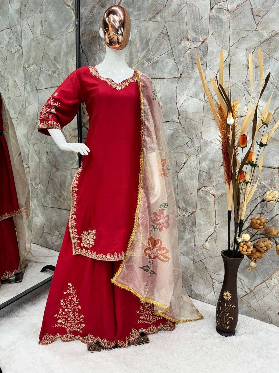 LG 1872 CHINON WITH SEQUANCE EMBROIDERY WORK GHARARA SUIT