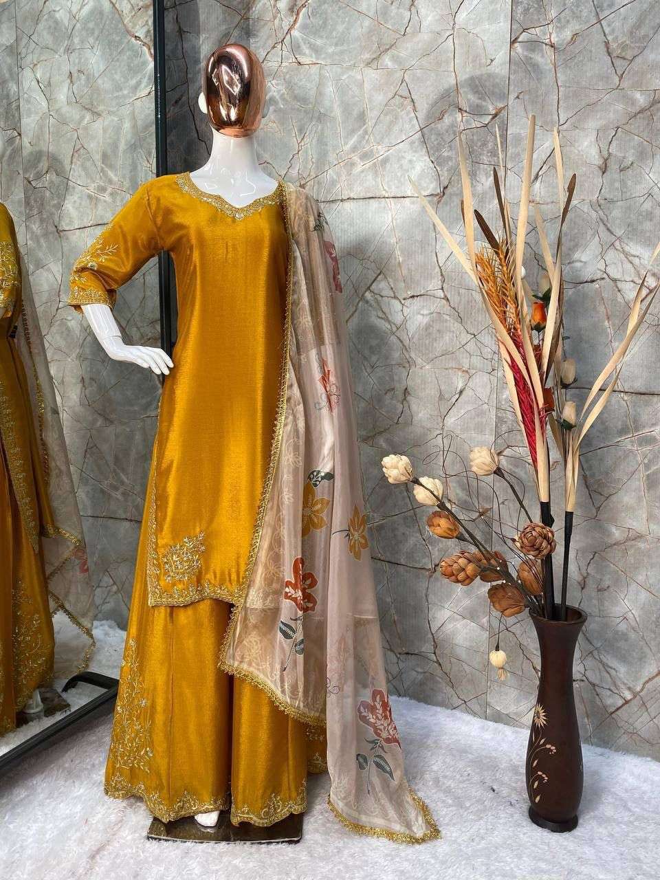 LG 1872 CHINON WITH SEQUANCE EMBROIDERY WORK GHARARA SUIT