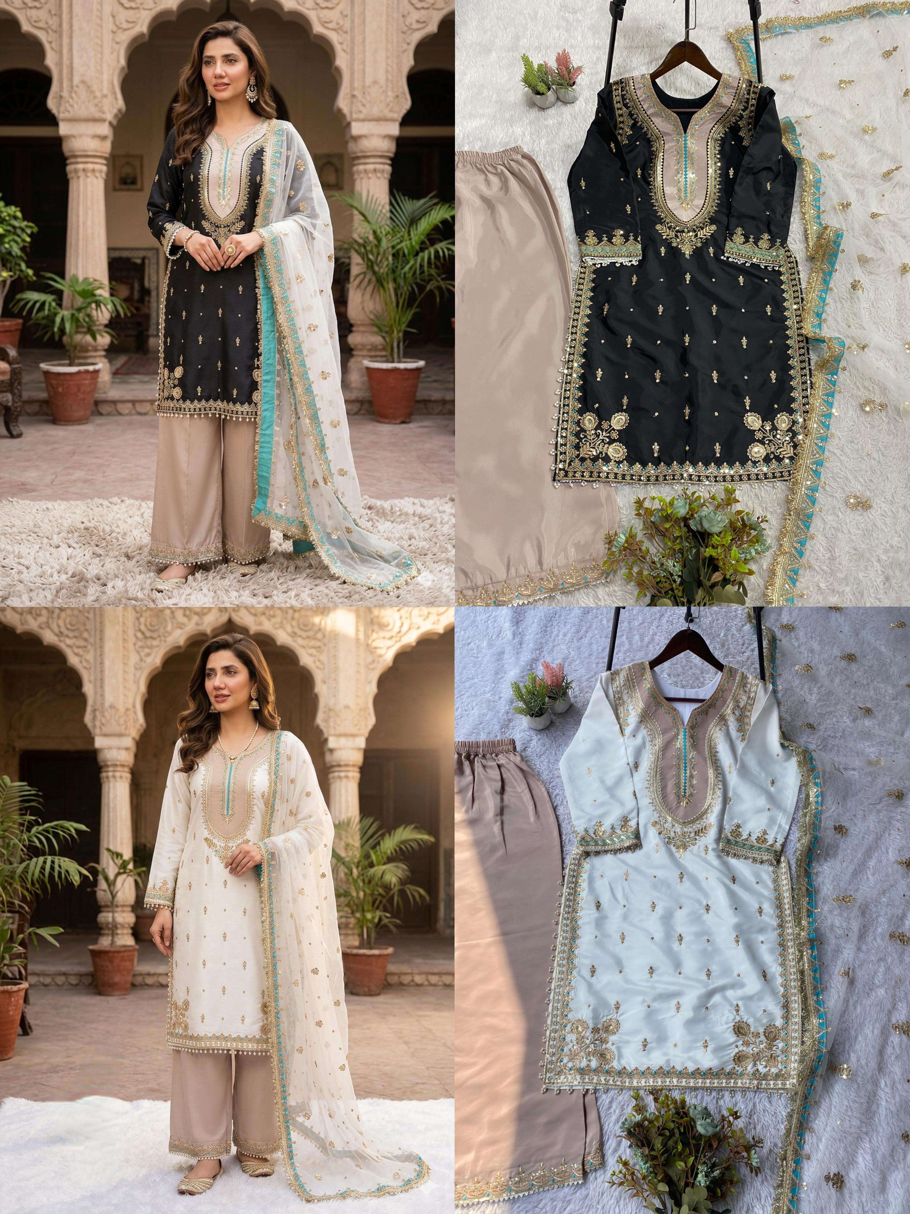 LG 2068 SILK HEAVY BEAUTIFUL EMBROIDERED DESIGNER FESTIVE WEAR SUIT
