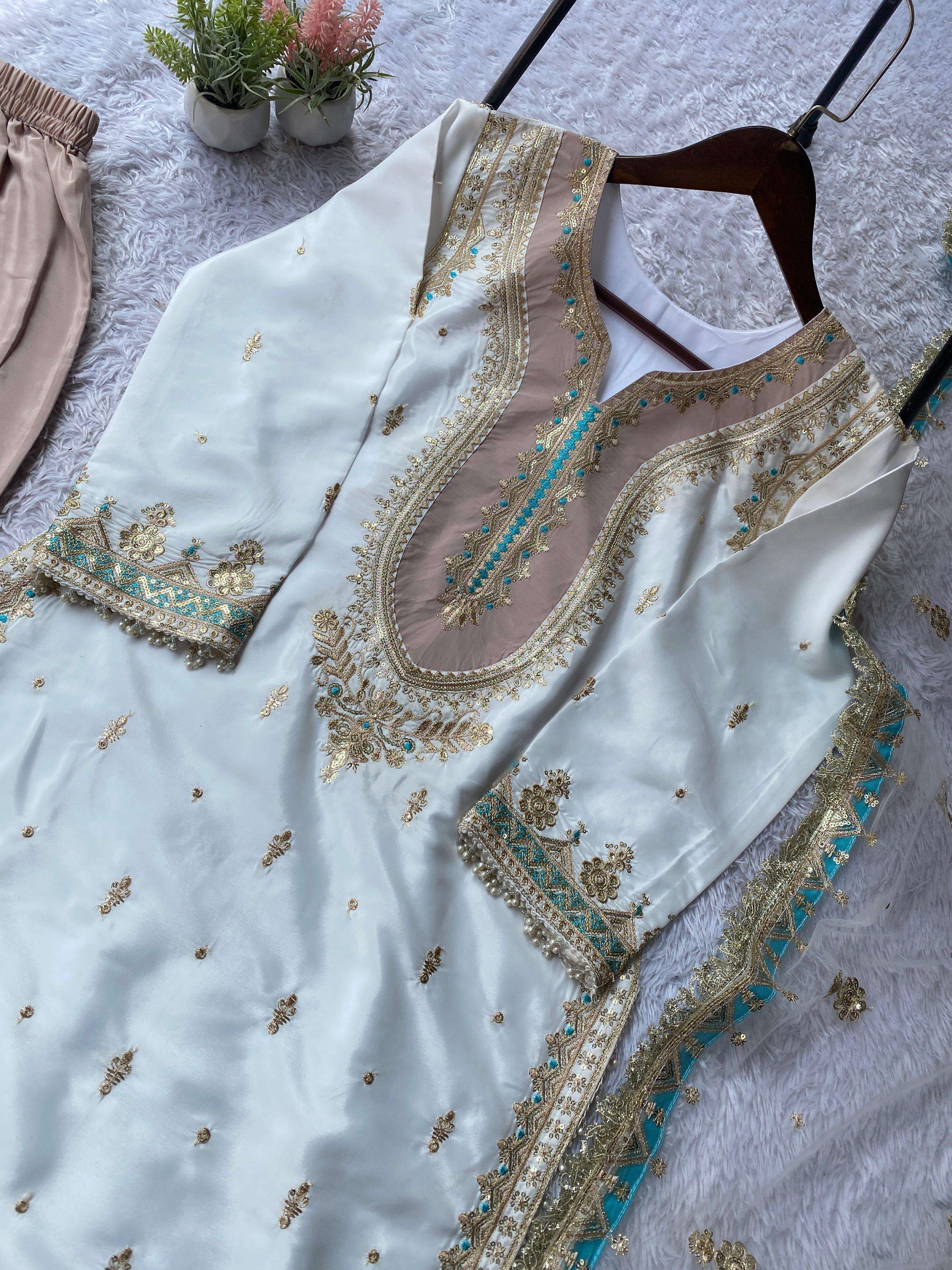 LG 2068 SILK HEAVY BEAUTIFUL EMBROIDERED DESIGNER FESTIVE WEAR SUIT