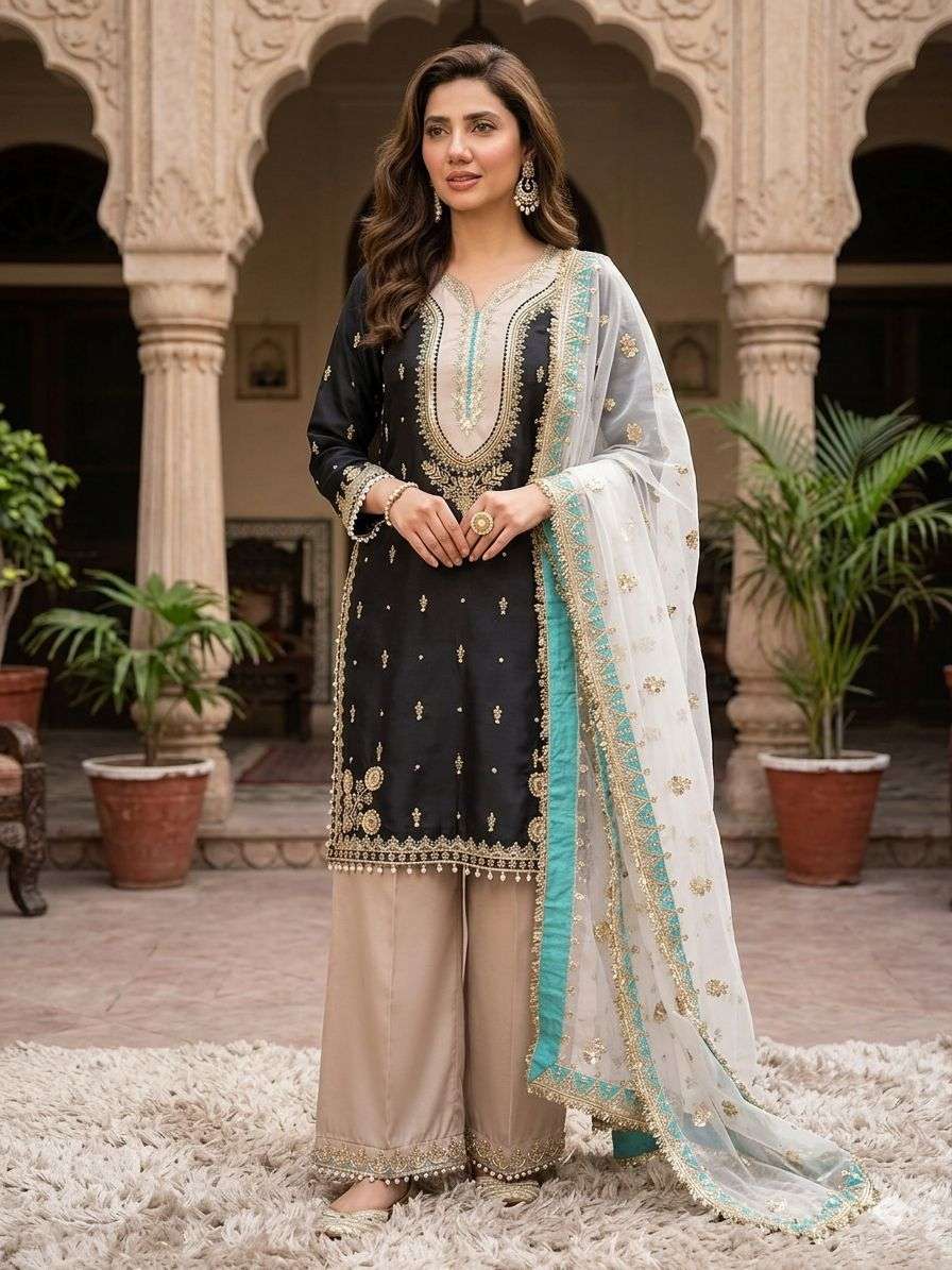 LG 2068 SILK HEAVY BEAUTIFUL EMBROIDERED DESIGNER FESTIVE WEAR SUIT