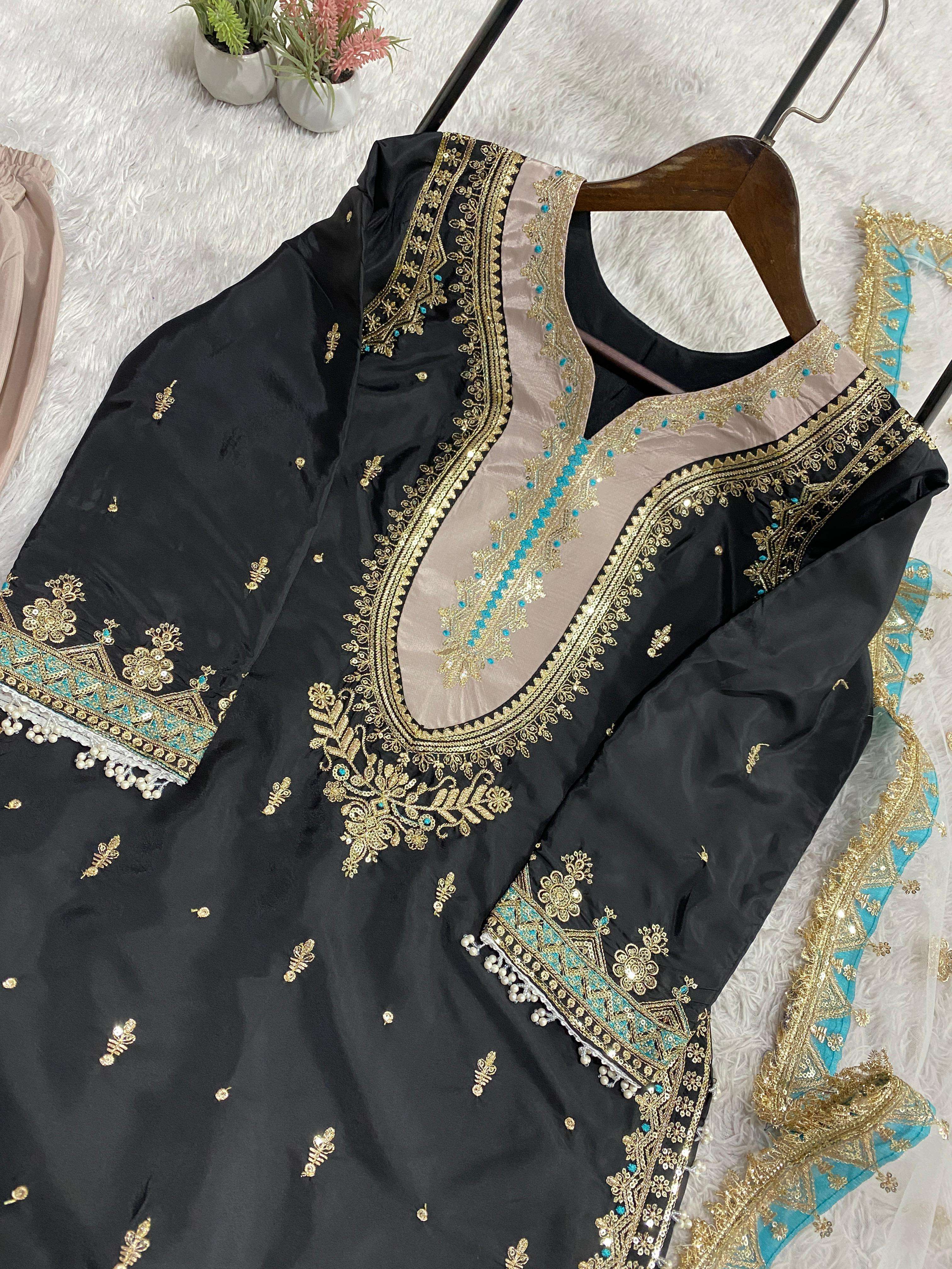 LG 2068 SILK HEAVY BEAUTIFUL EMBROIDERED DESIGNER FESTIVE WEAR SUIT