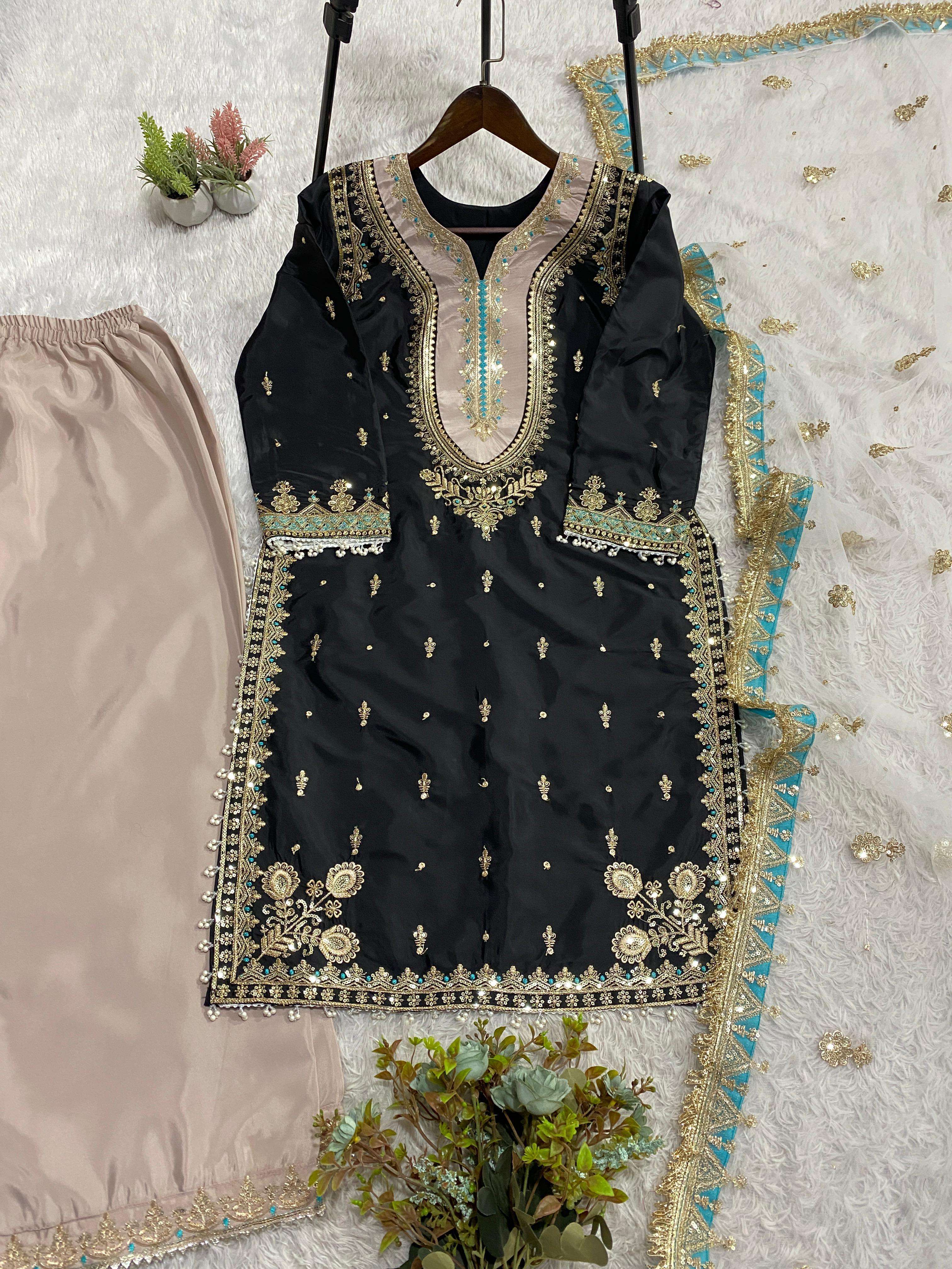 LG 2068 SILK HEAVY BEAUTIFUL EMBROIDERED DESIGNER FESTIVE WEAR SUIT