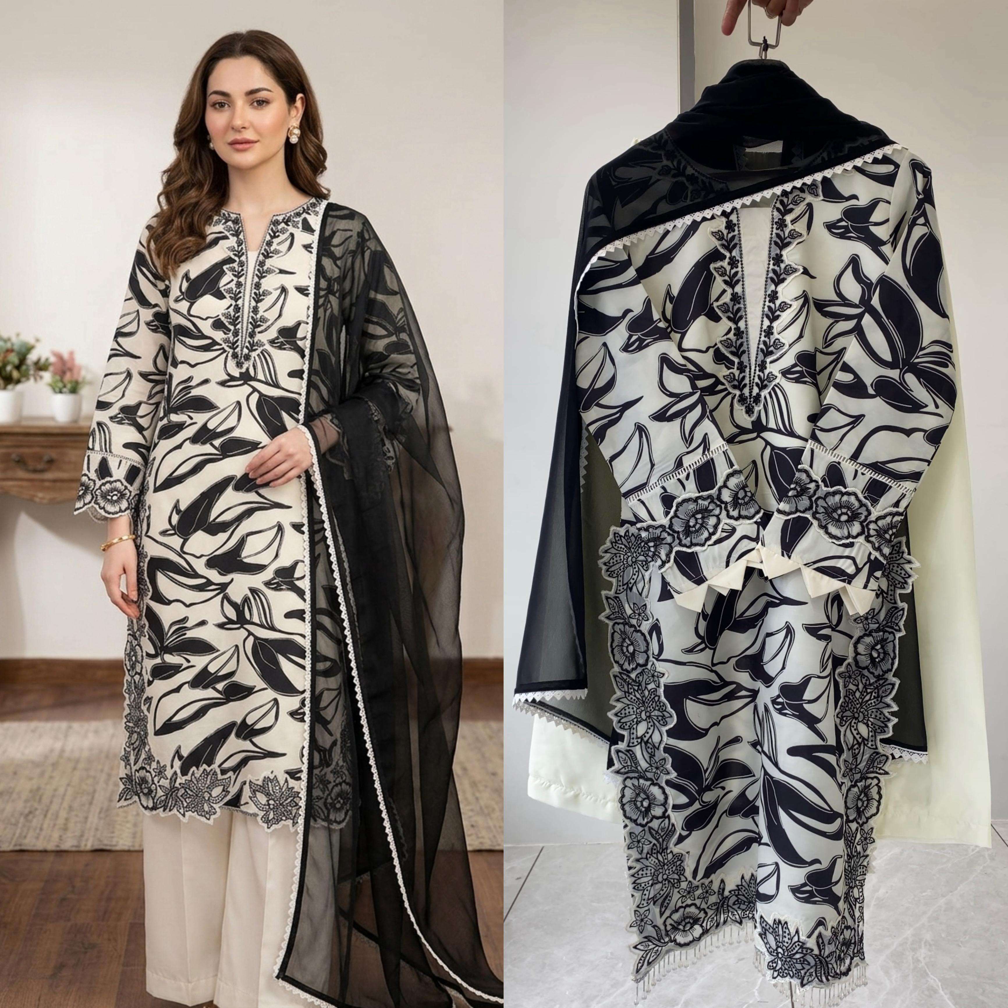 LG 2077 SILK DIGITAL PRINT WITH FANCY PAKISTANI STYLE HANIA AMIR SPECIAL COLLECTION 
