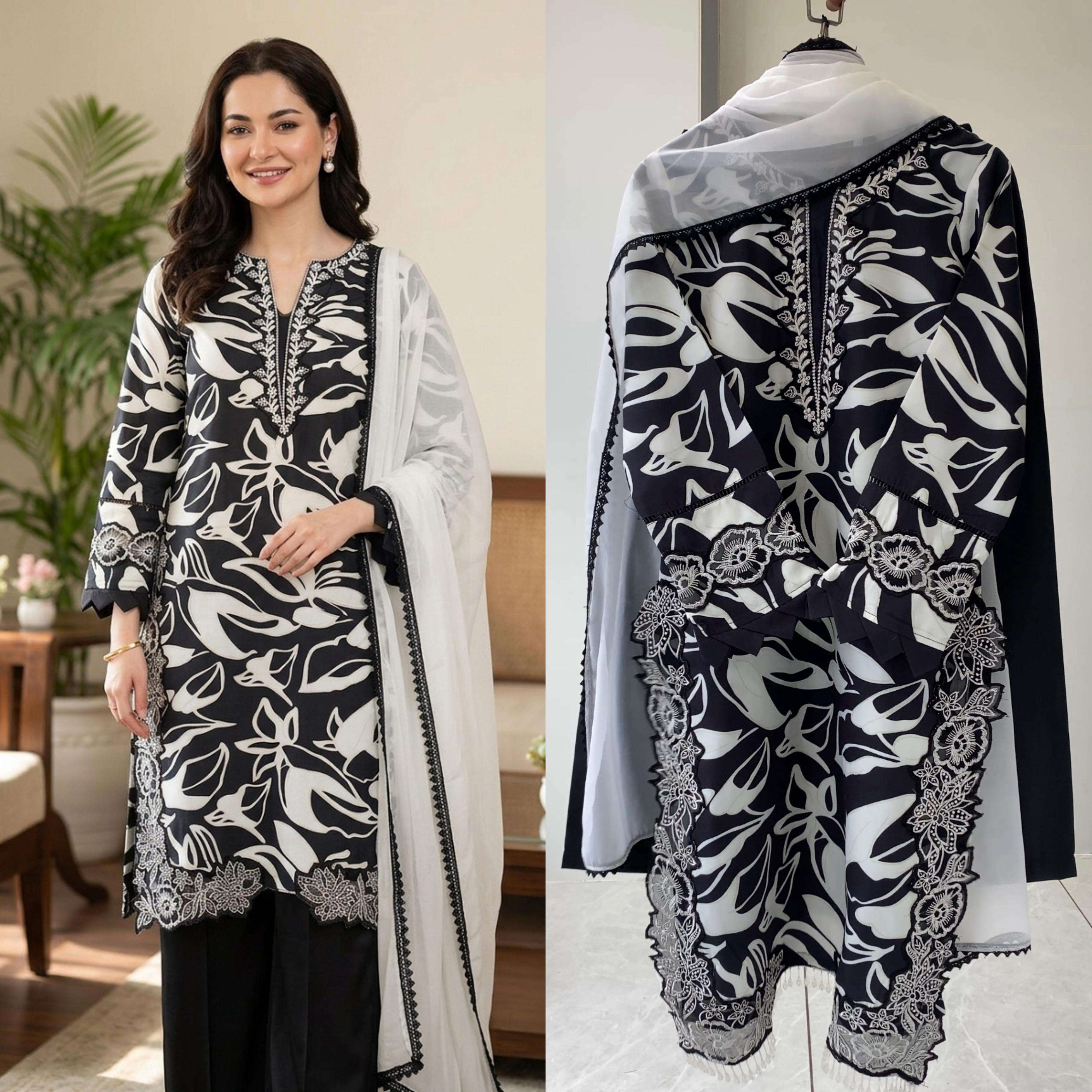 LG 2077 SILK DIGITAL PRINT WITH FANCY PAKISTANI STYLE HANIA AMIR SPECIAL COLLECTION 
