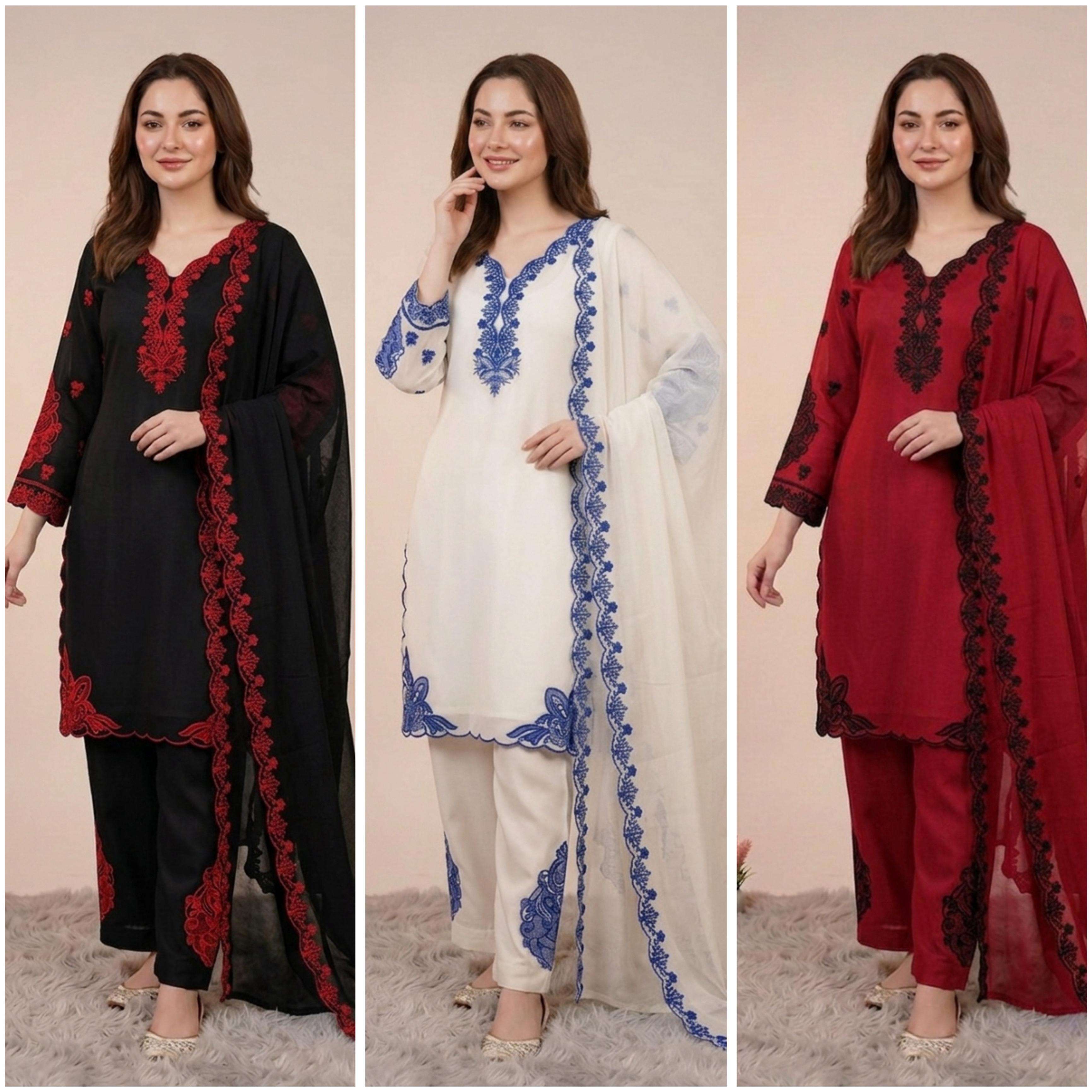 LG 2079 COTTON FANCY EMBROIDERY WORK LADIES PAKISTANI STYLE SUIT