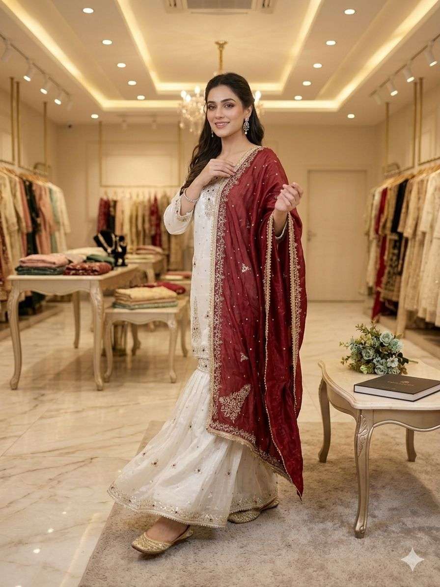 LG 2080 SILK EMBROIDERY DESIGNER FESTIVE WEAR LADIES SUIT