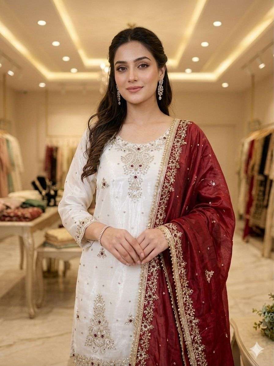 LG 2080 SILK EMBROIDERY DESIGNER FESTIVE WEAR LADIES SUIT