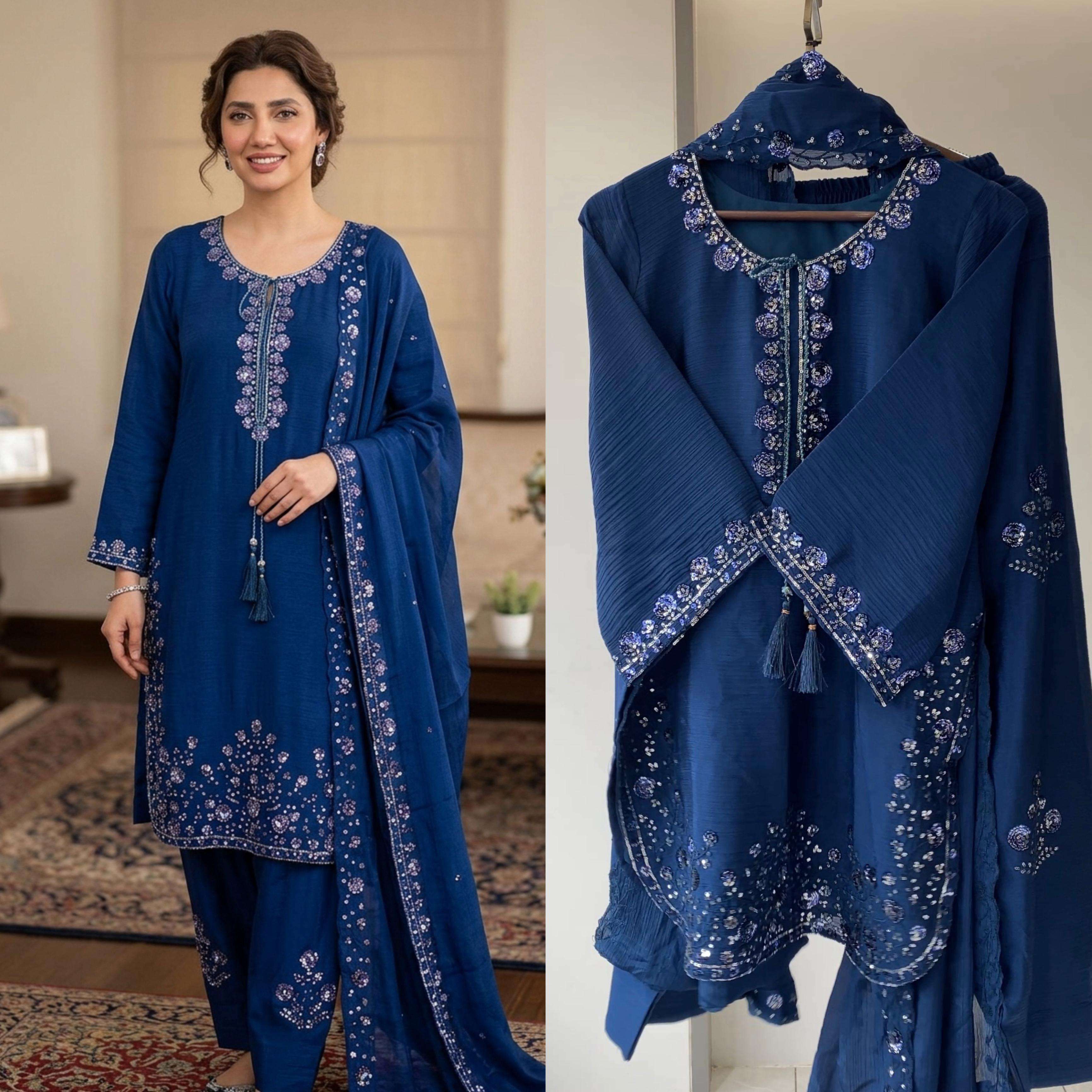 LG 2084 CHINON SEQUENCE EMBROIDERY DESIGNER WORK PARTY WEAR LADIES SUIT