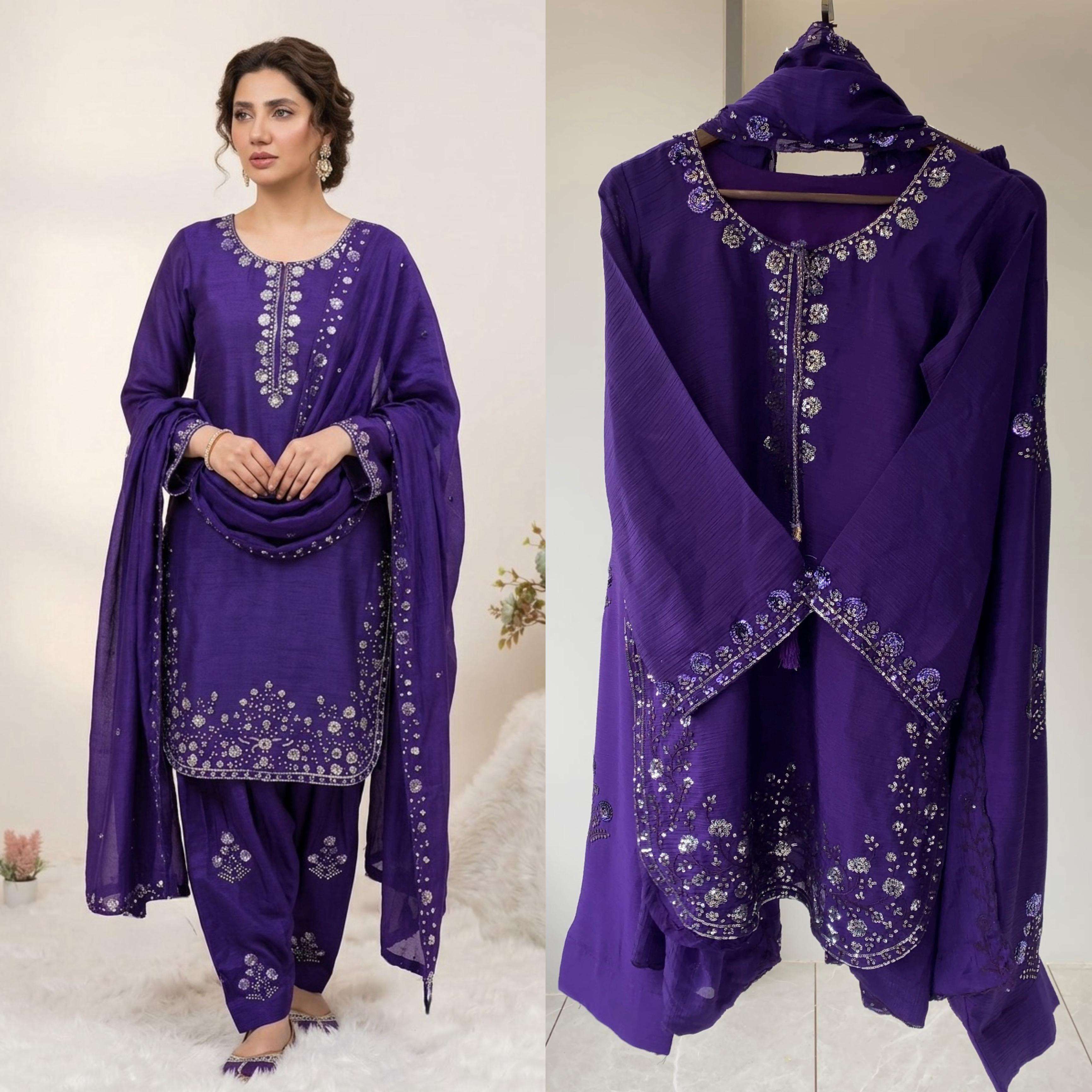 LG 2084 CHINON SEQUENCE EMBROIDERY DESIGNER WORK PARTY WEAR LADIES SUIT