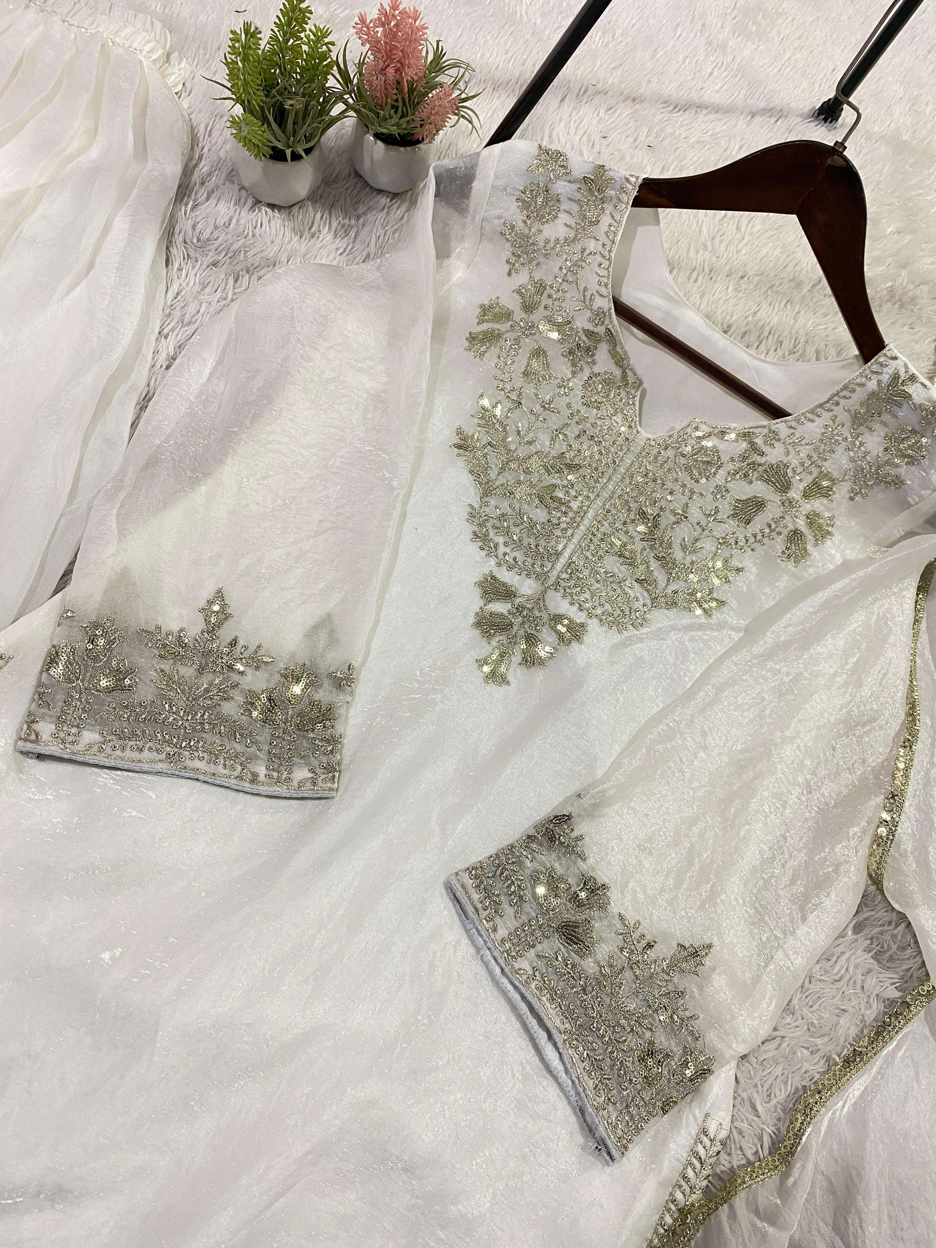 LG 2087 SILK SEQUENCE HEAVY EMBROIDERY DESIGNER WORK PARTY WEAR LADIES SUIT