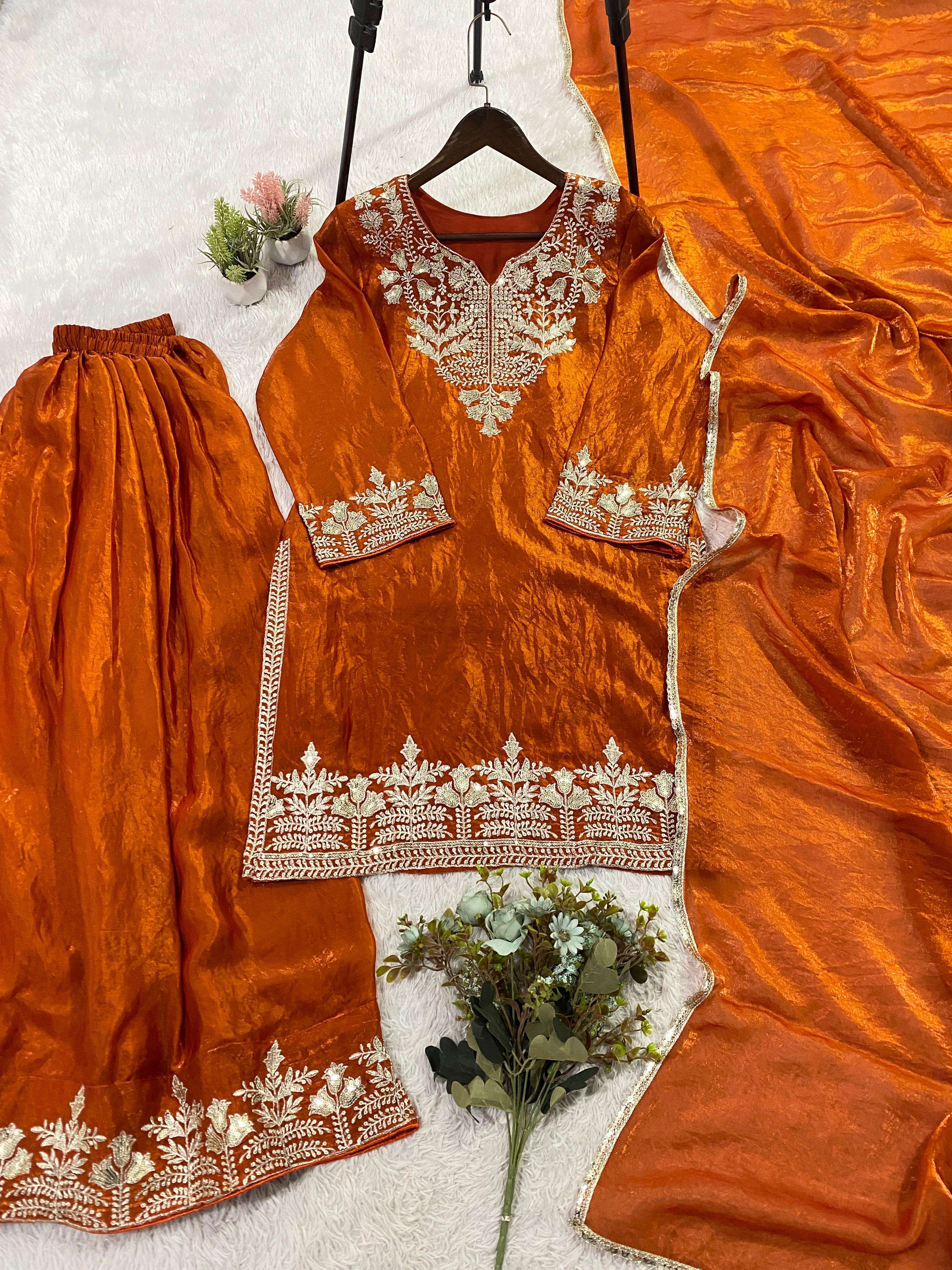 LG 2087 SILK SEQUENCE HEAVY EMBROIDERY DESIGNER WORK PARTY WEAR LADIES SUIT