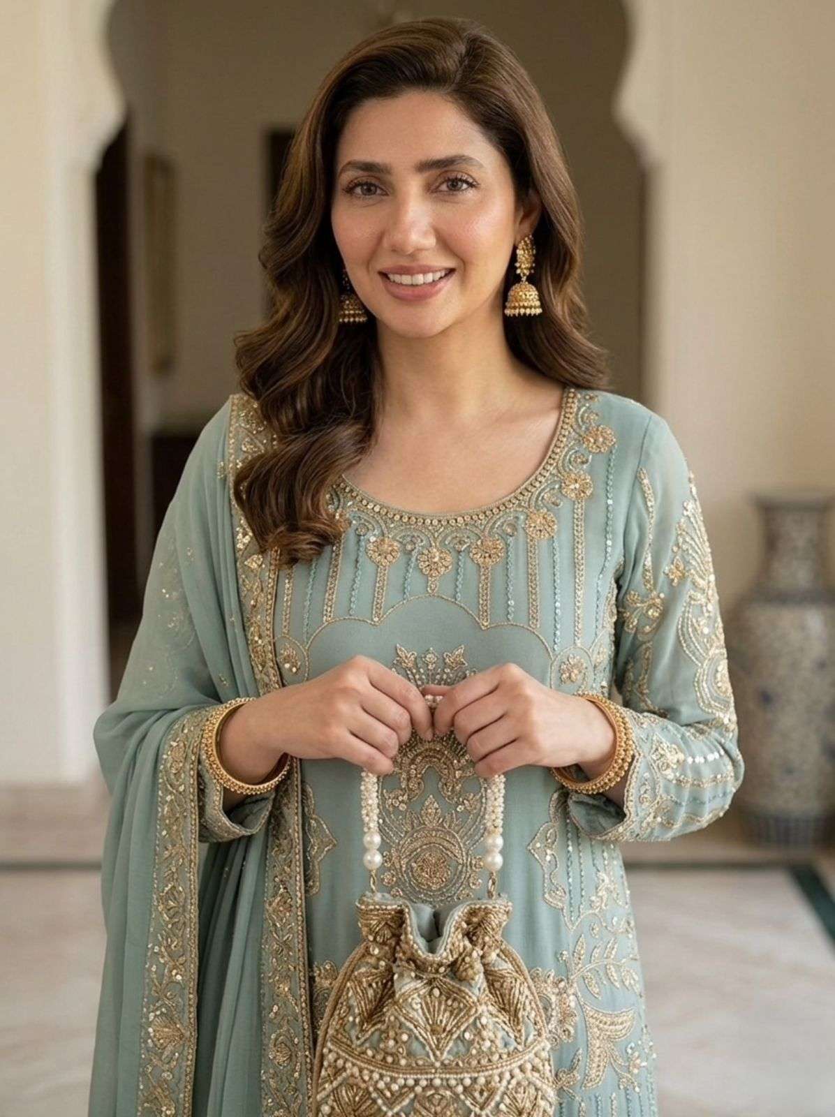 LG 2088 GEORGETTE HEAVY SEQUENCE EMBROIDERED DESIGNER SUIT