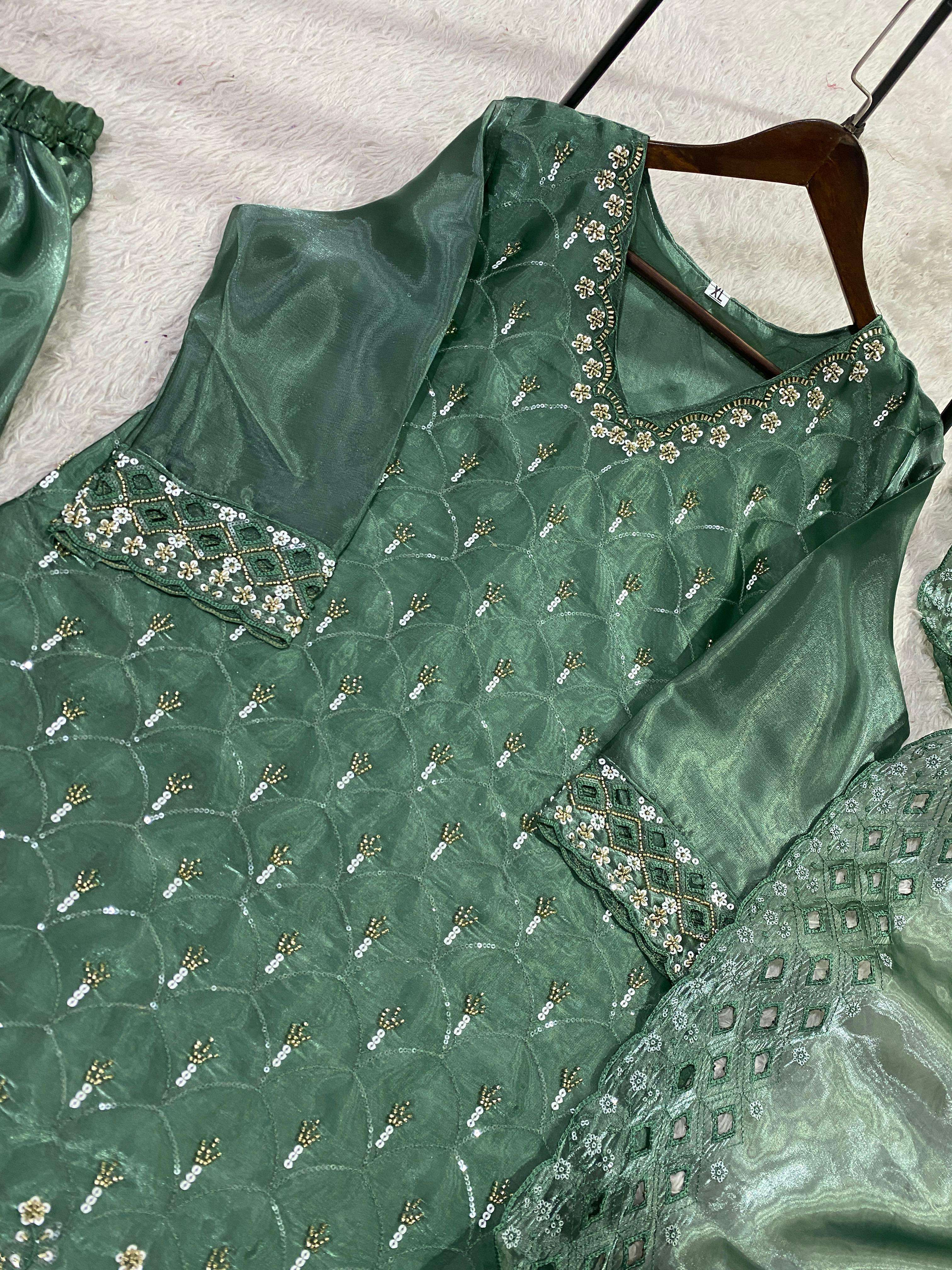 LM 17 SILK SEQUENCE EMBROIDERY DESIGNER WORK PARTY WEAR LADIES SUIT