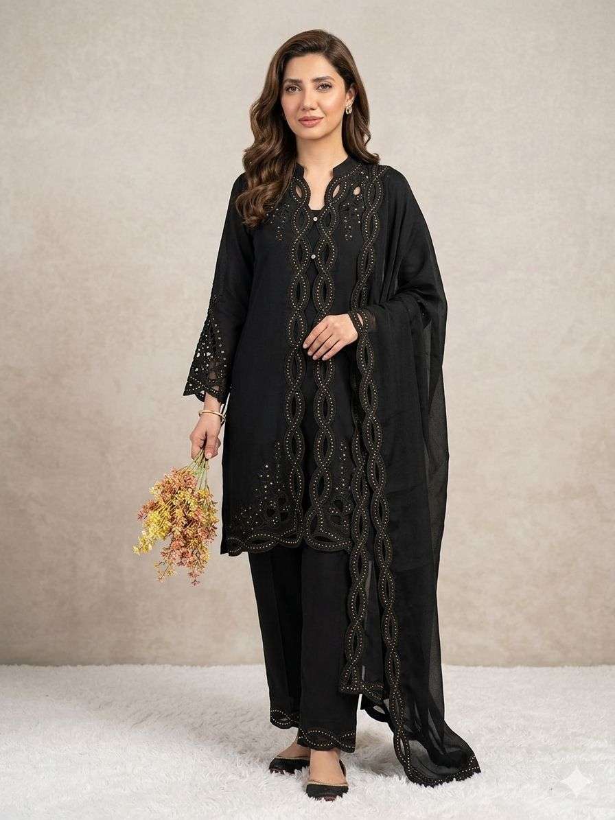 LM 18 CHANDERI SILK BEAUTIFUL DESIGNER LOOK PARTY WEAR LADIES SUIT