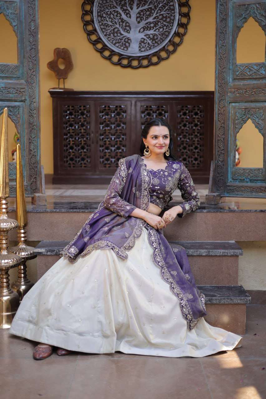 LW 7164 SILK HEAVY SEQUENCE EMBROIDERY DESIGNER WORK FESTIVE WEAR LEHENGA CHOLI COLLECTIONS 