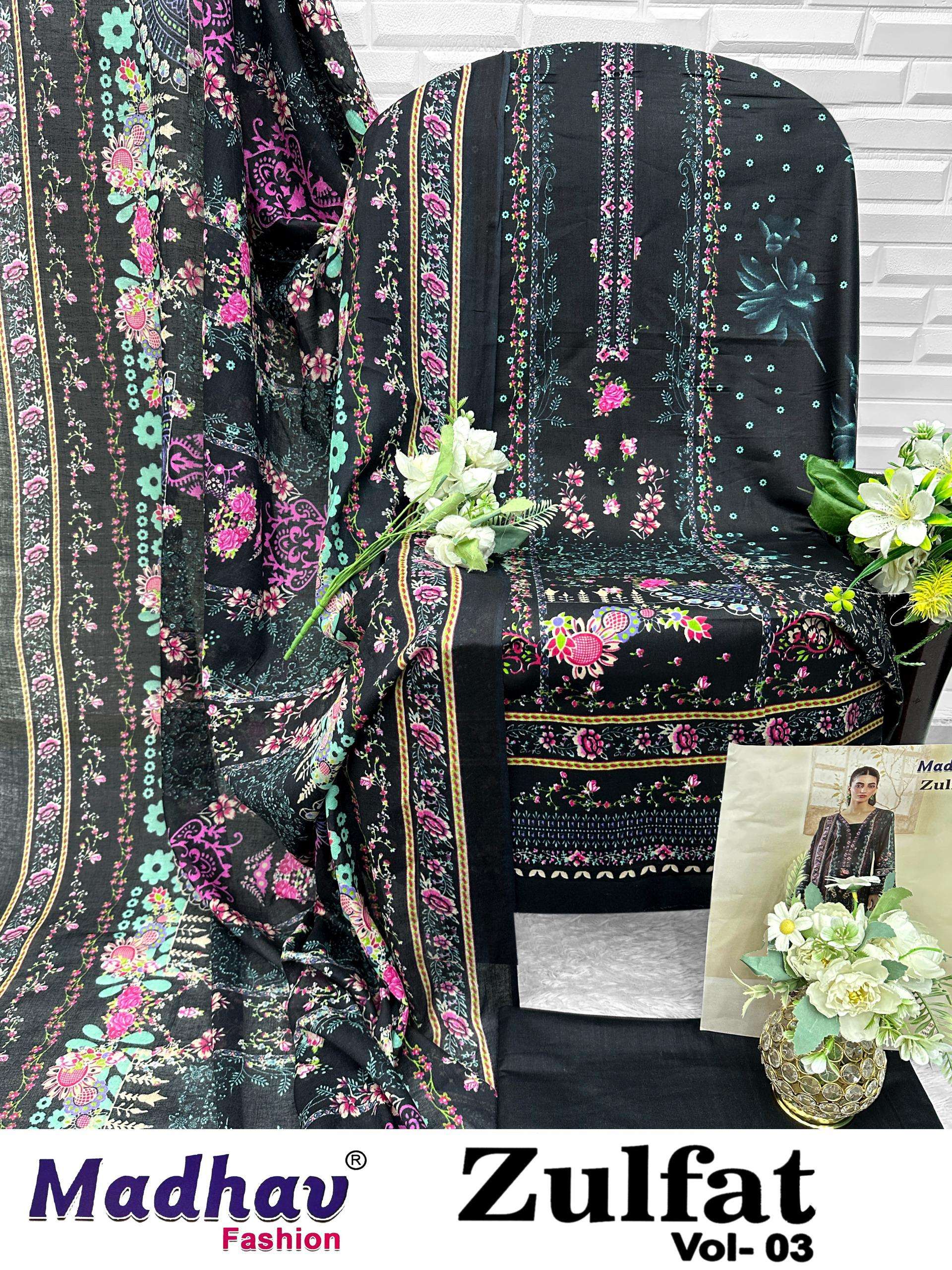 MADHAV FASHION ZULFAT VOL 3 LAWN COTTON DIGITAL PRINTS SALWAR SUIT