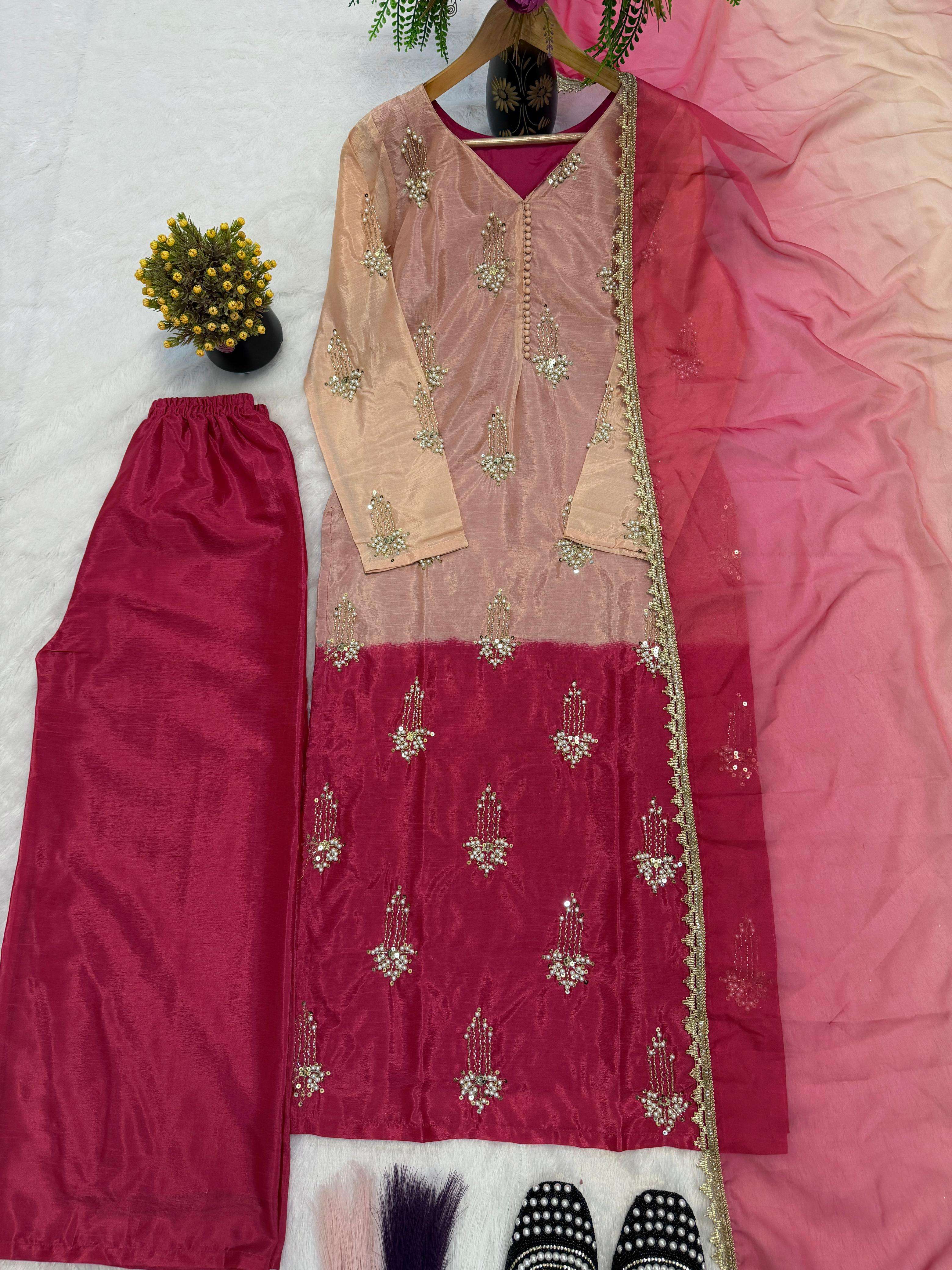 MC 2039 SHADED FABRIC BEAUTIFUL DESIGNER LOOK LADIES SUIT