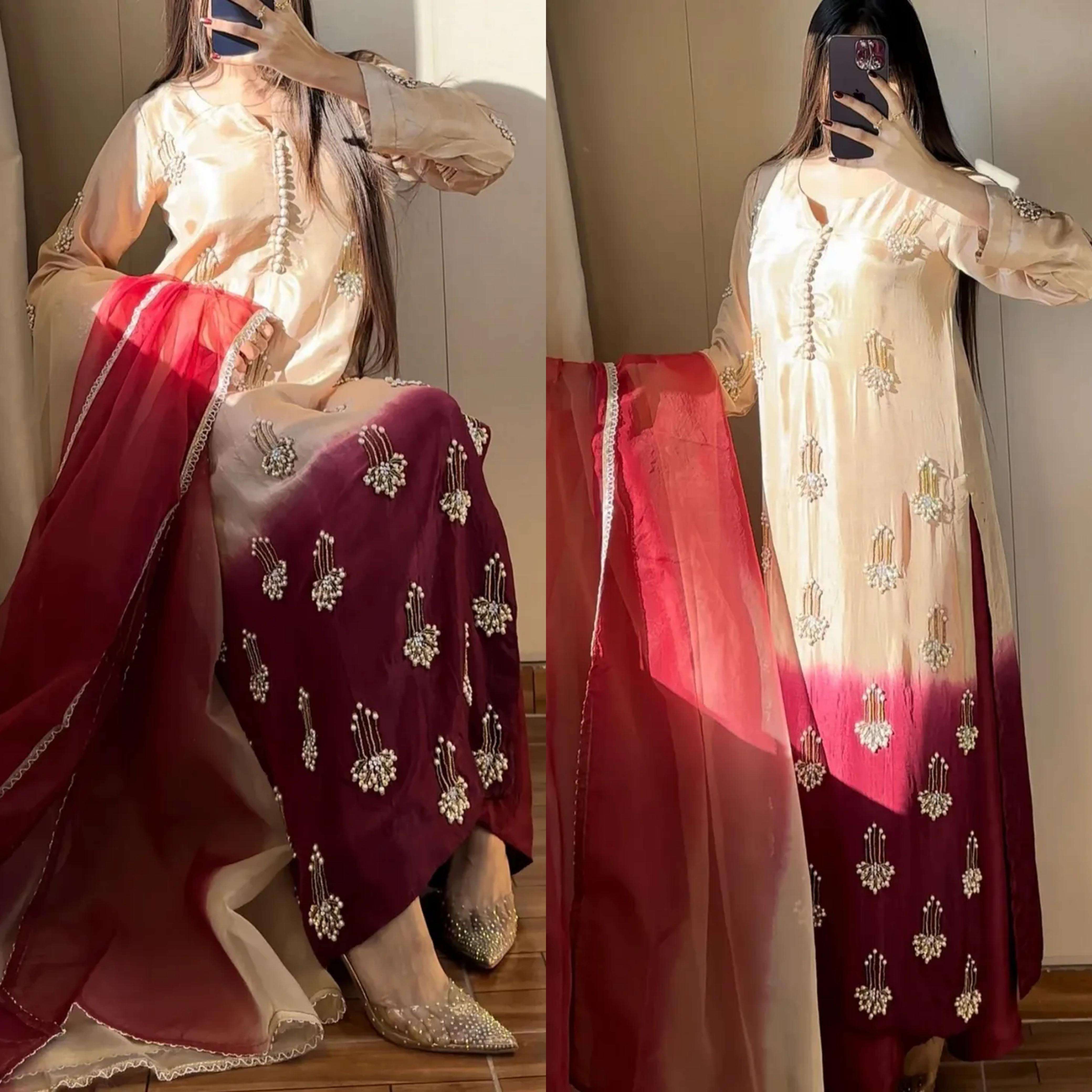 MC 2039 SHADED FABRIC BEAUTIFUL DESIGNER LOOK LADIES SUIT