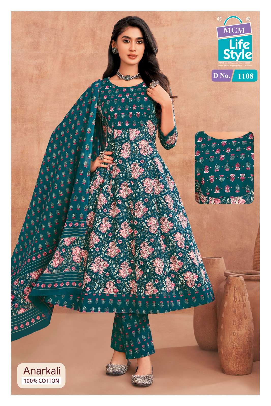 MCM LIFESTYLE ANARKALI VOL 11 COTTON PRINT FANCY LADIES READY MADE SUIT