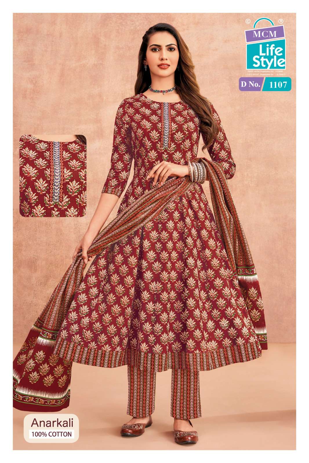 MCM LIFESTYLE ANARKALI VOL 11 COTTON PRINT FANCY LADIES READY MADE SUIT